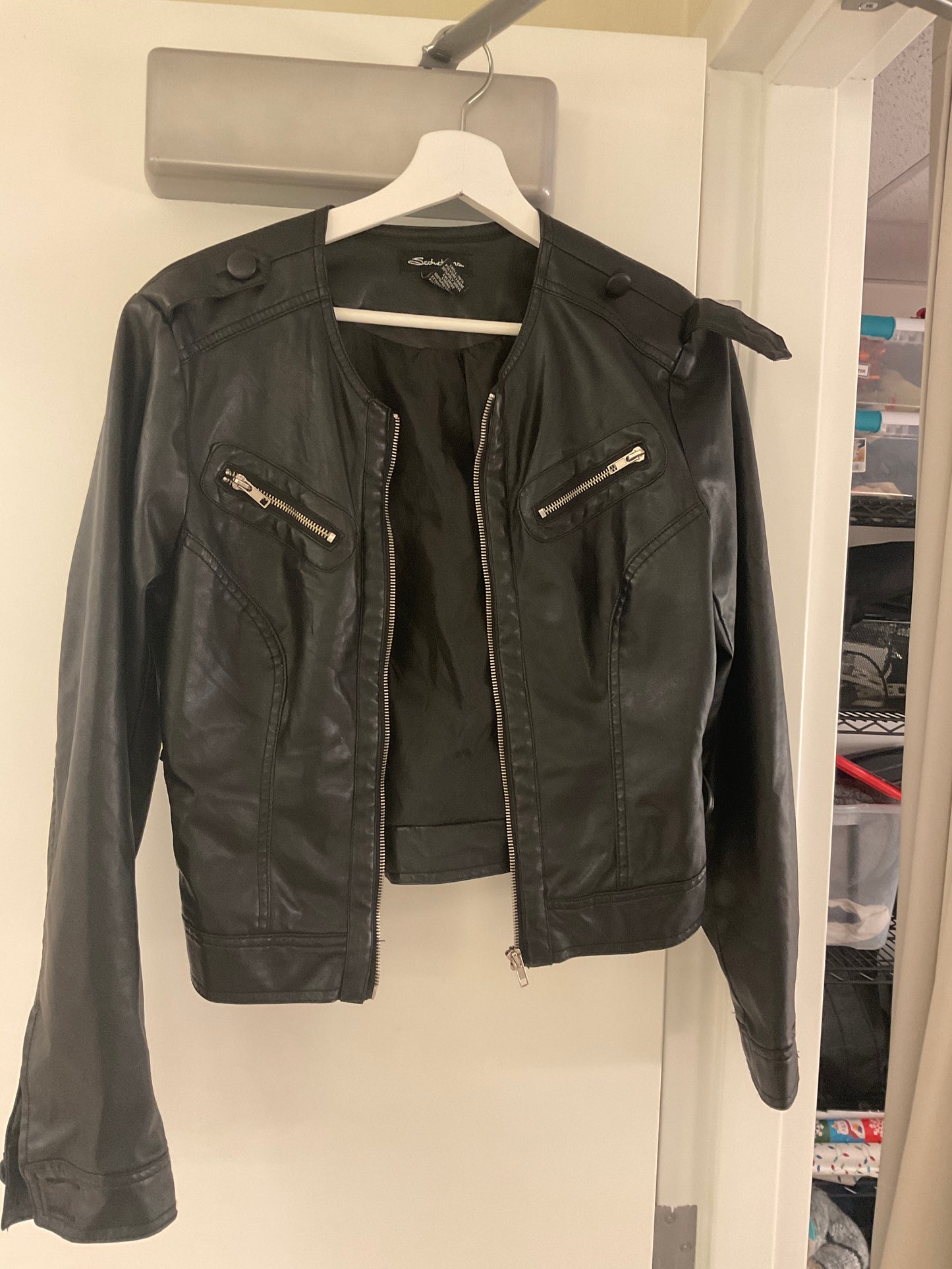 Black Cropped Leather Jacket