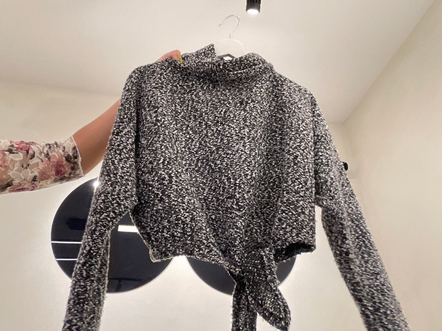 Tie Front Cowl Neck Sweater
