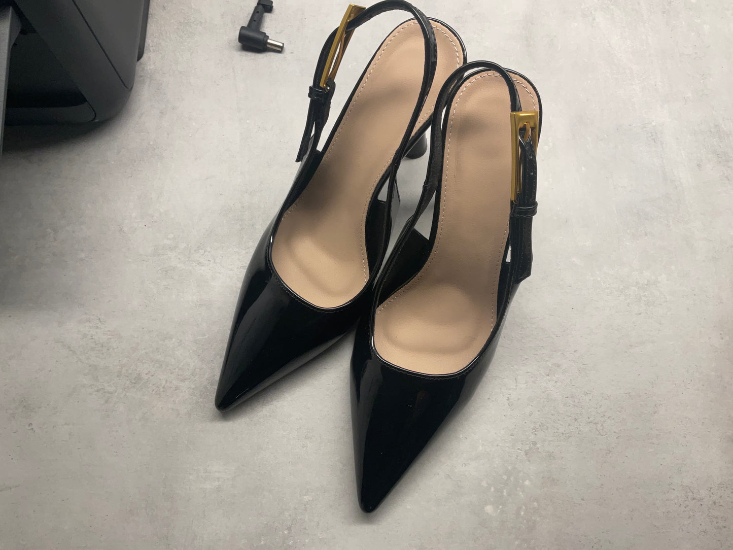 Glossy Black Pointed Heels