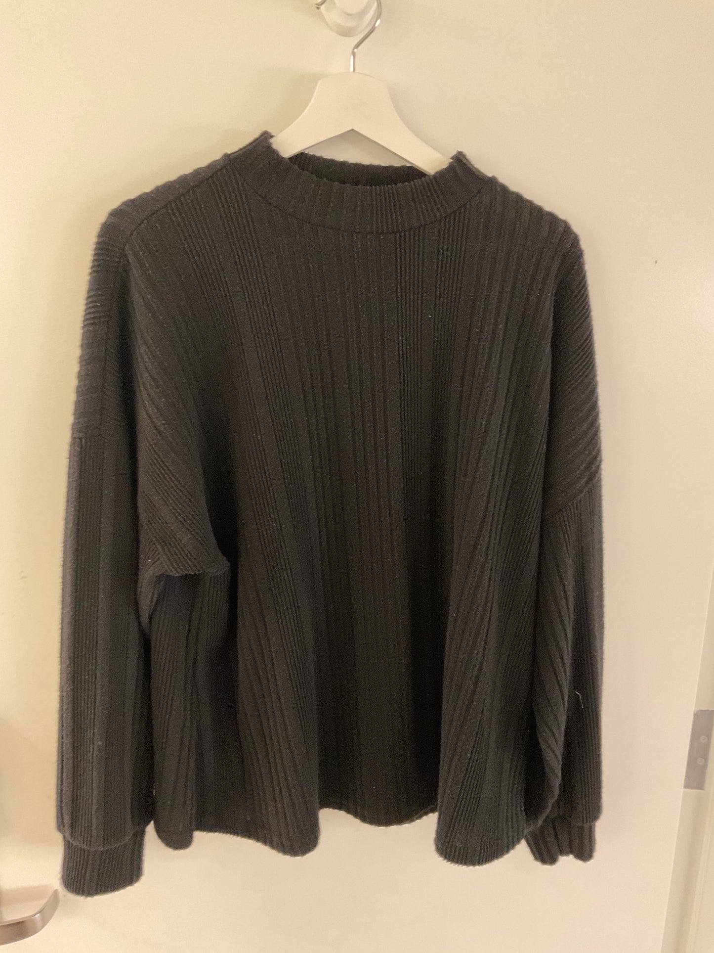 Black Ribbed Long Sleeve Jumper