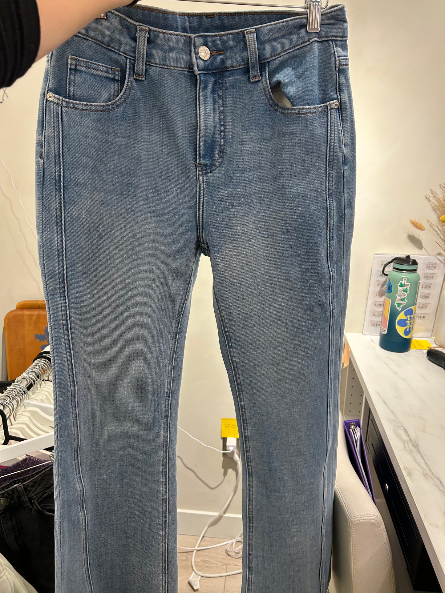 Double Panel Flare Jeans