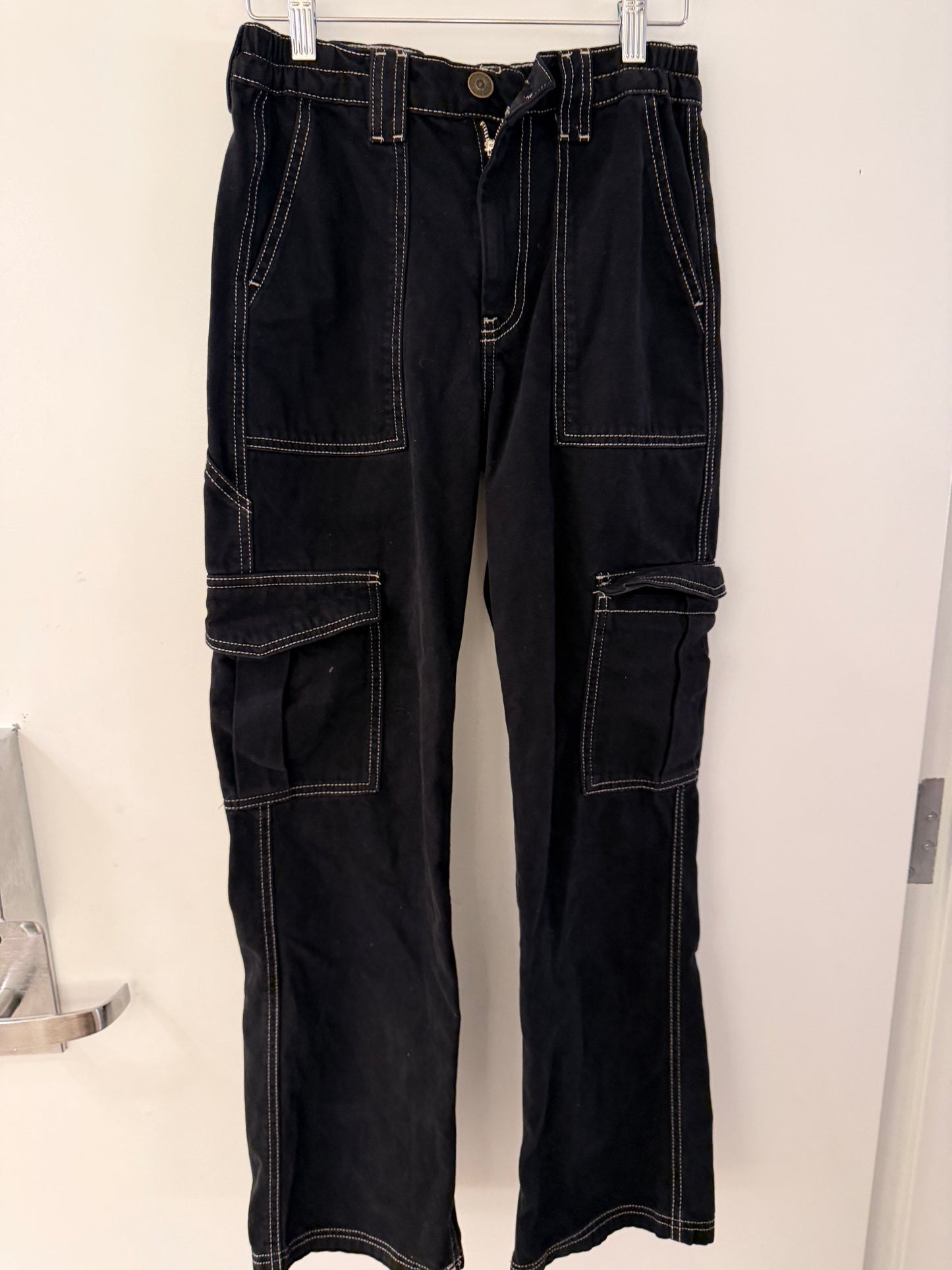 Black BDG Embroidered Cargos