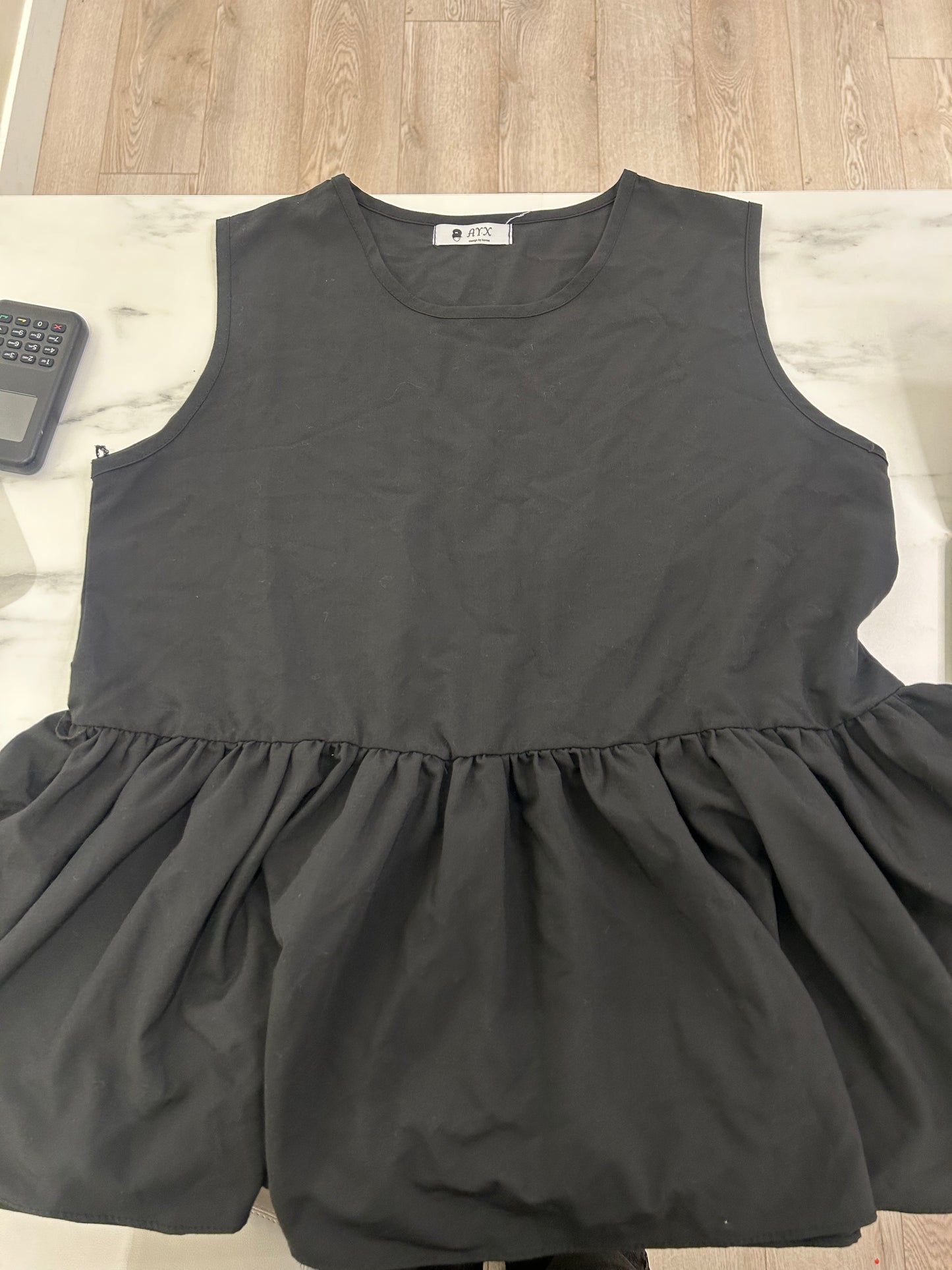 Black Peplum Style Blouse