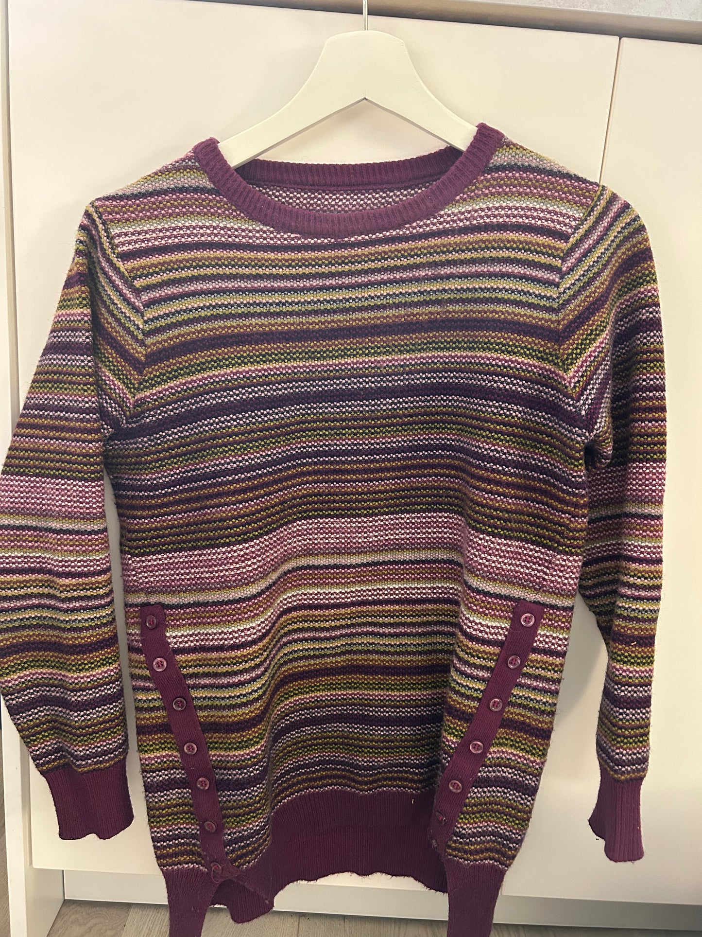 Striped Side Button Sweater
