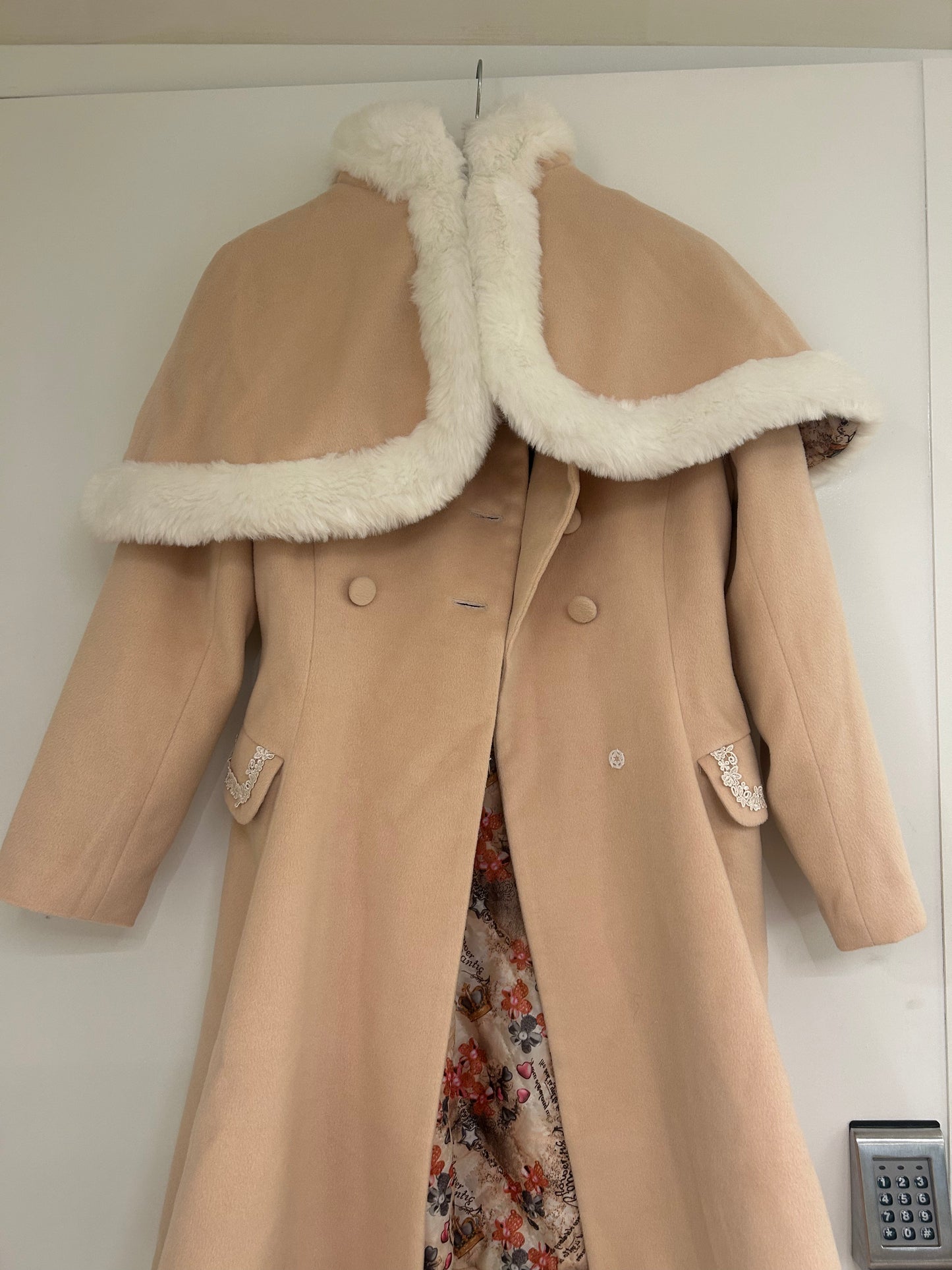 Peach Trenchcoat With Shawl