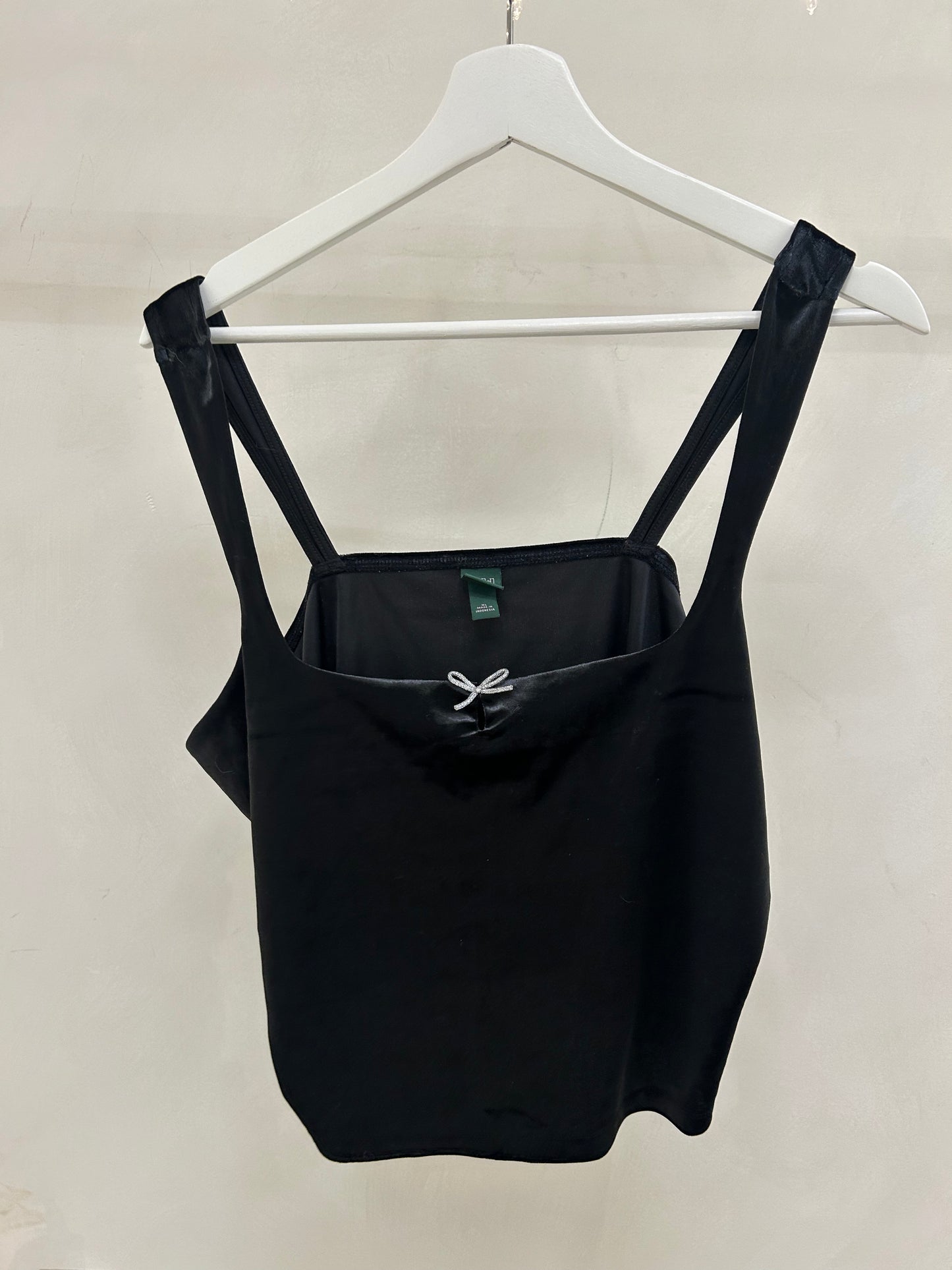 Black Velvet Bow Top