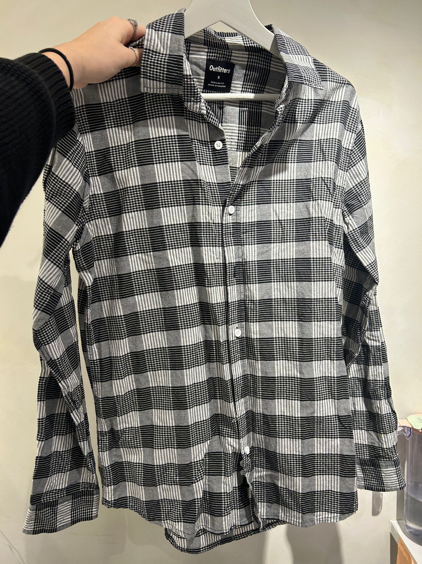 B&W Checkered Button Up