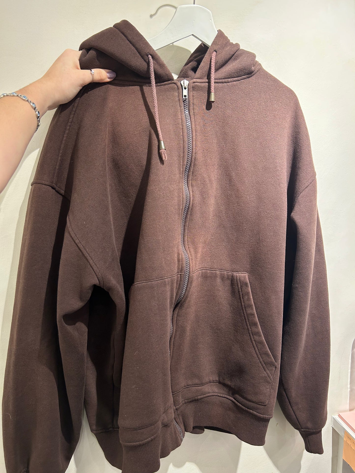 Brown Zip-Up Hoodie