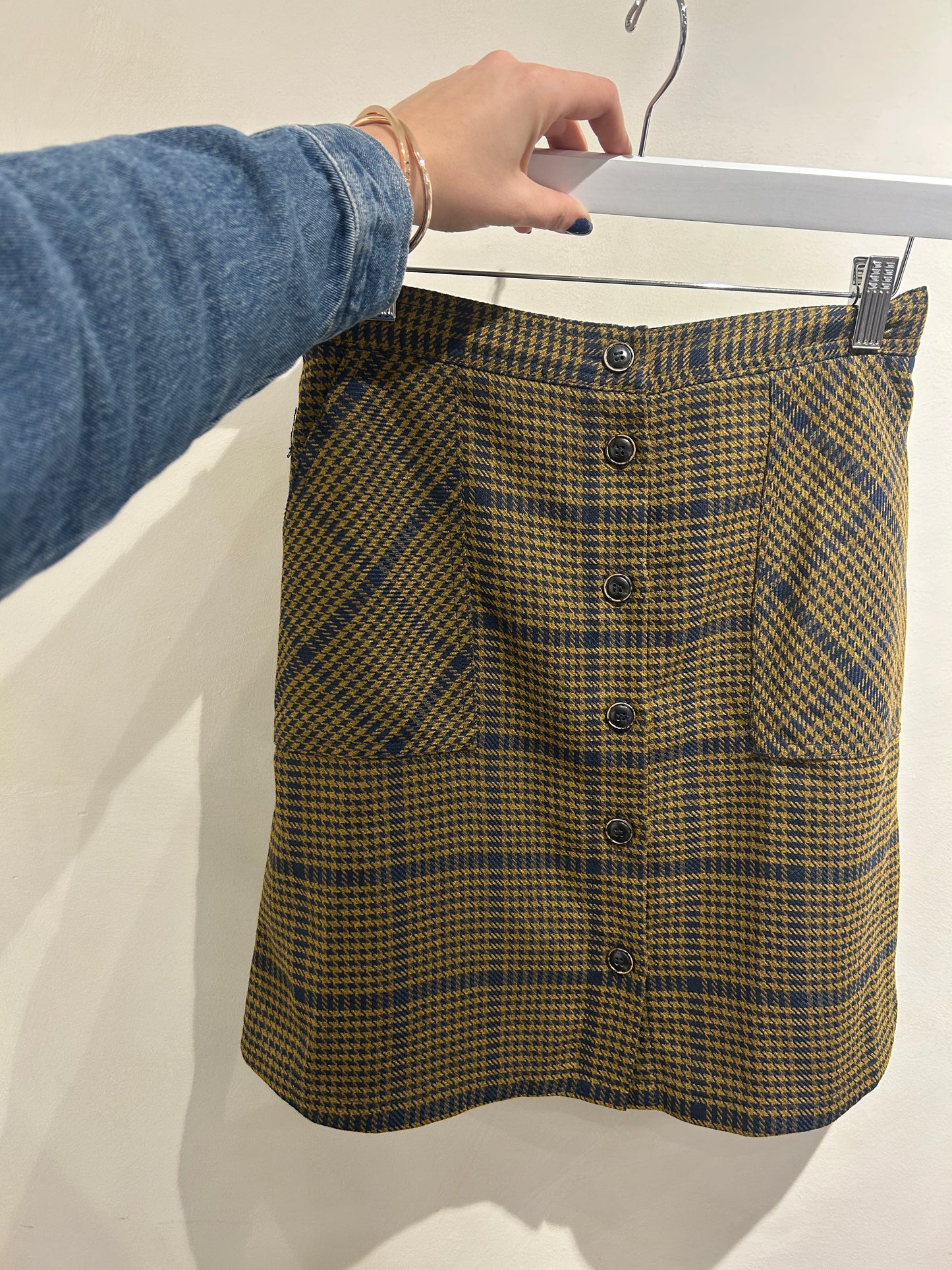 Black & Yellow Houndstooth Skirt