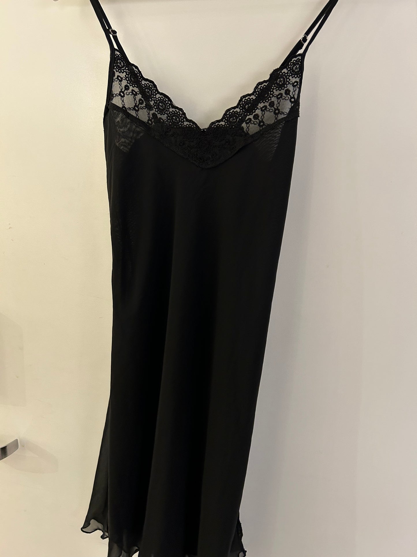 Black Lacy Slip Dress