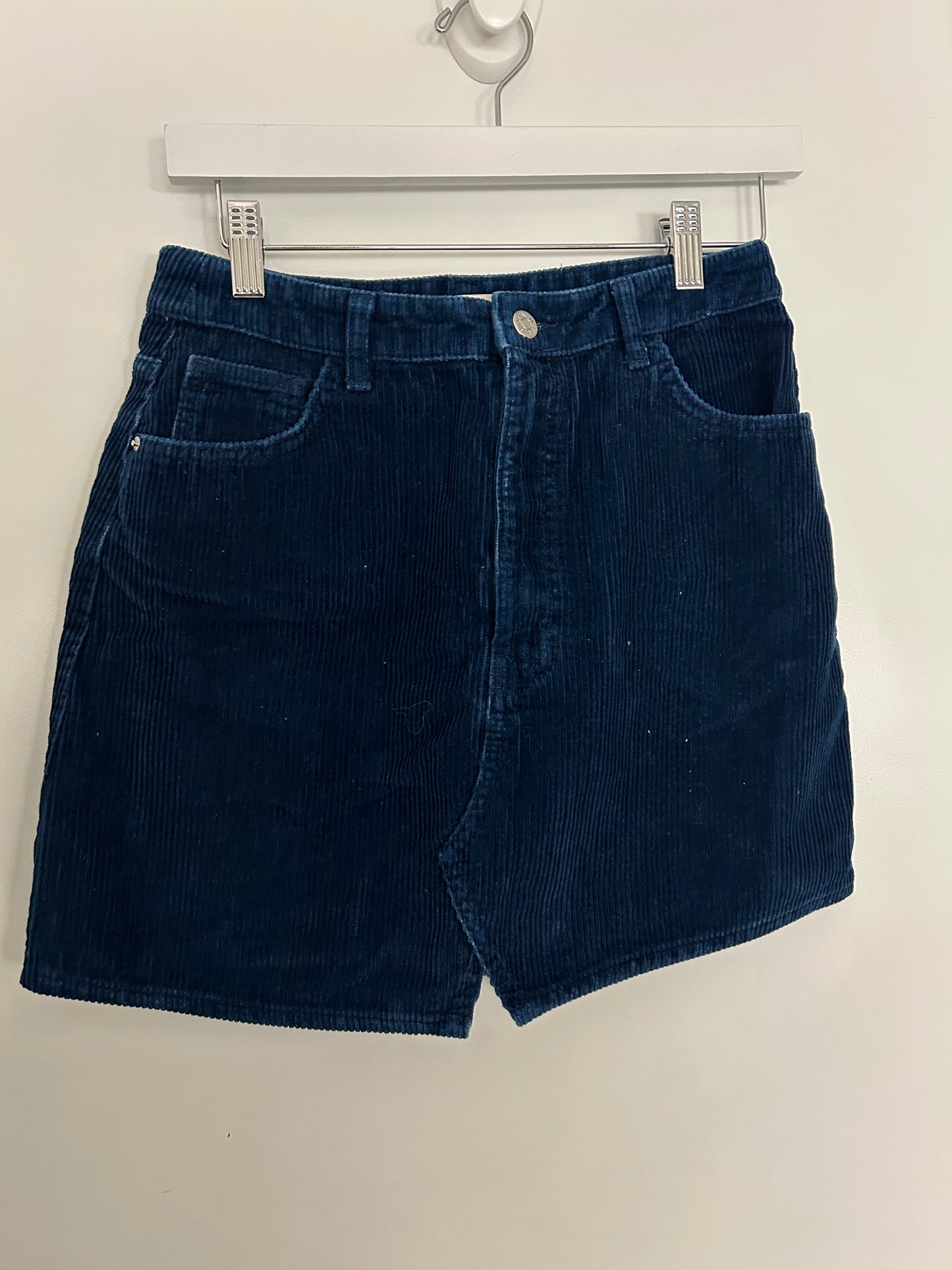 Blue Corduroy Mini Skirt