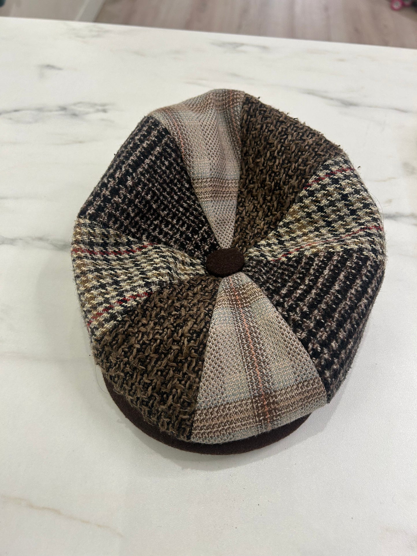 Brown Wool Newsboy Hat