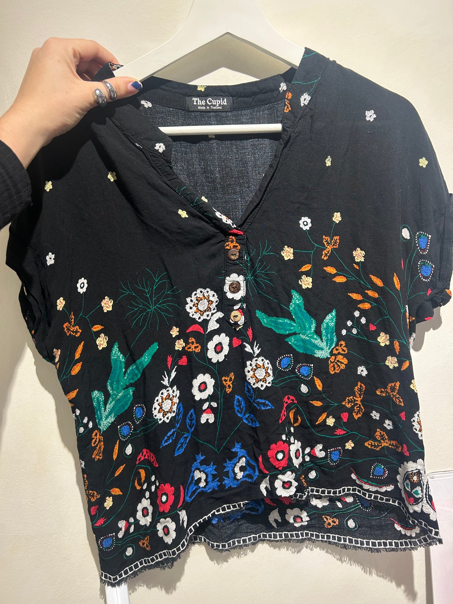 Black Floral Blouse