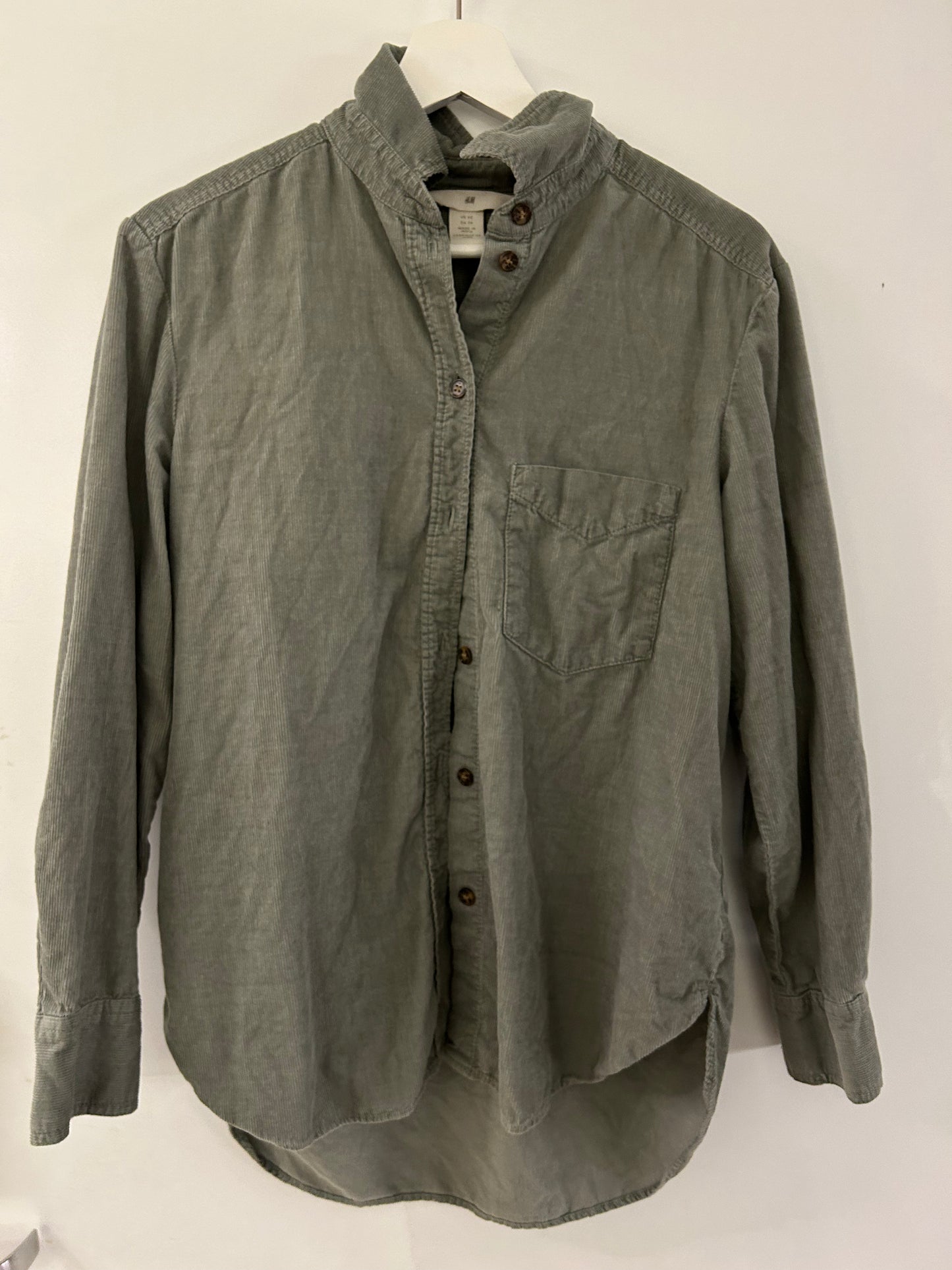 Green Corduroy Button Up