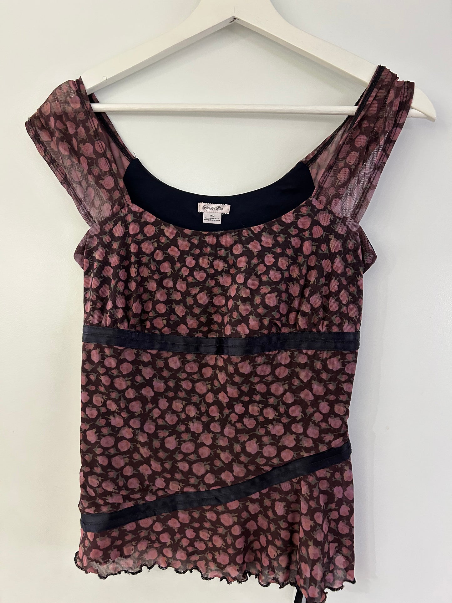 Purple Floral Sheer Top
