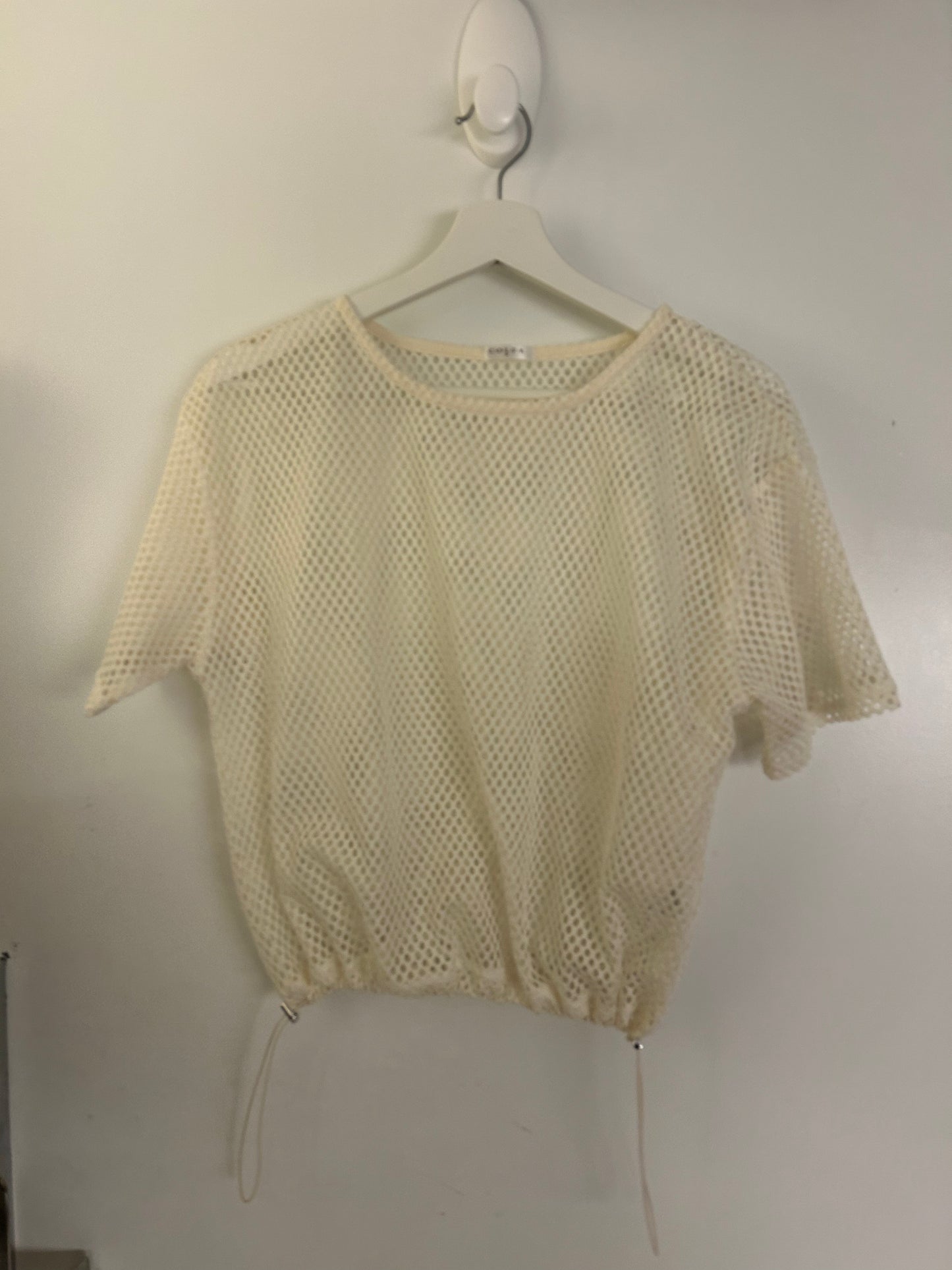 Mesh Drawstring Top