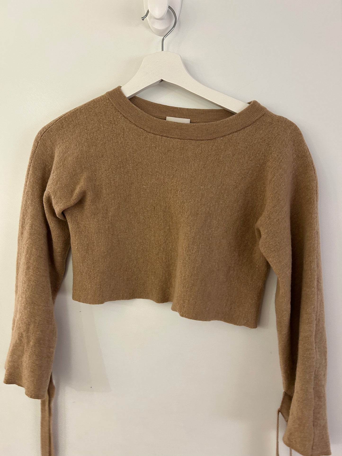Wilfred Brown Tie-Sleeve Sweater