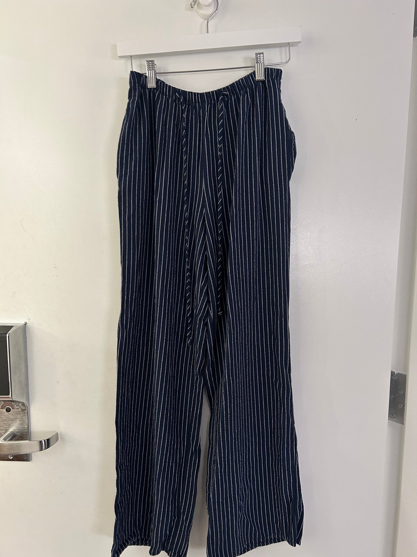 Navy Pinstripe Pants
