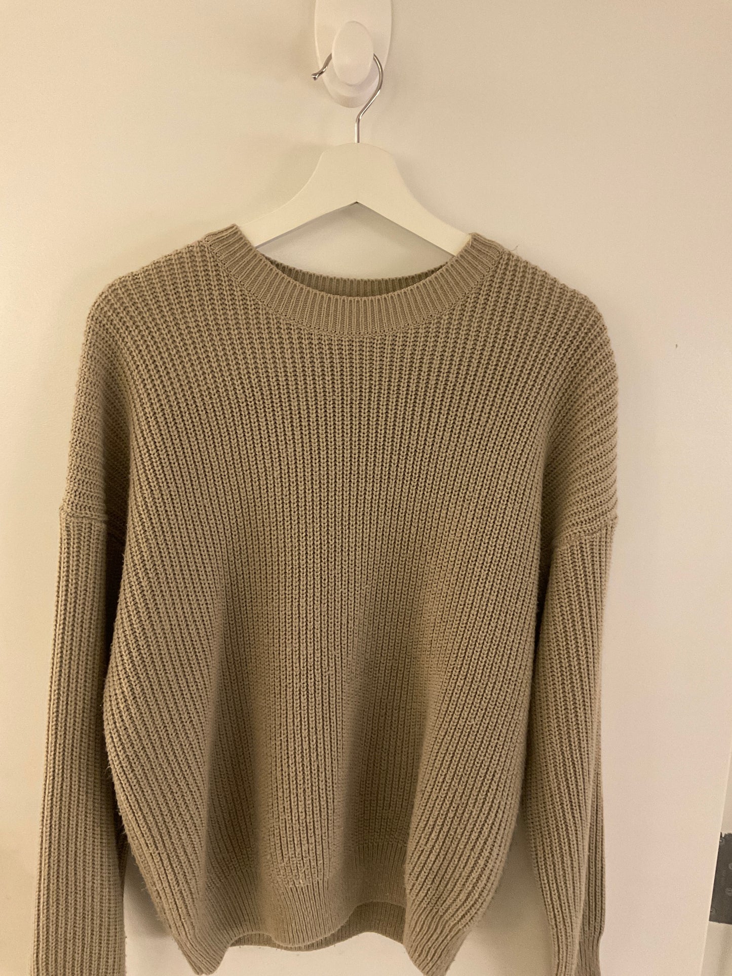 Beige Oversized Knit Sweater