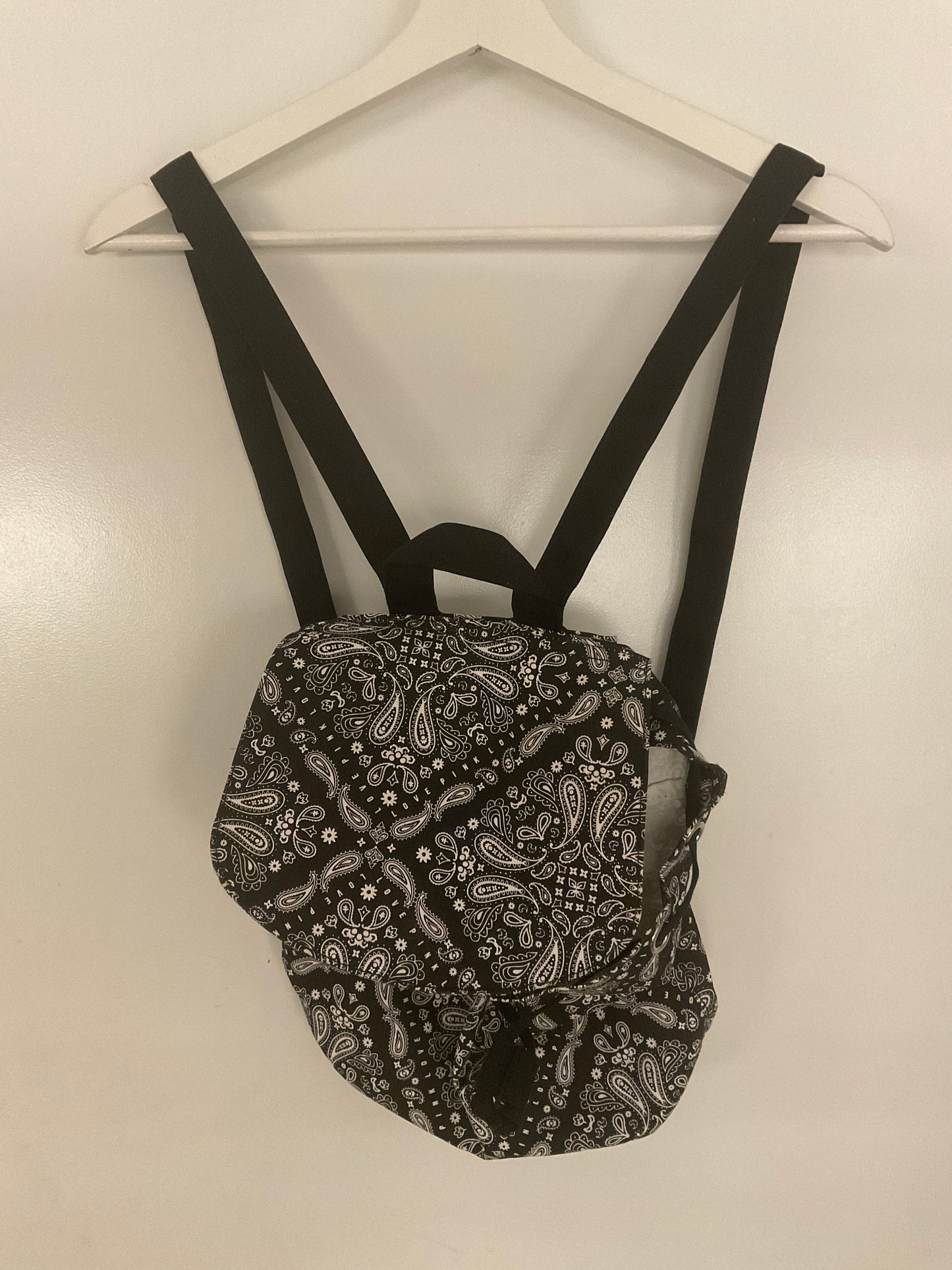 Black Floral Drawstring Mini Backpack