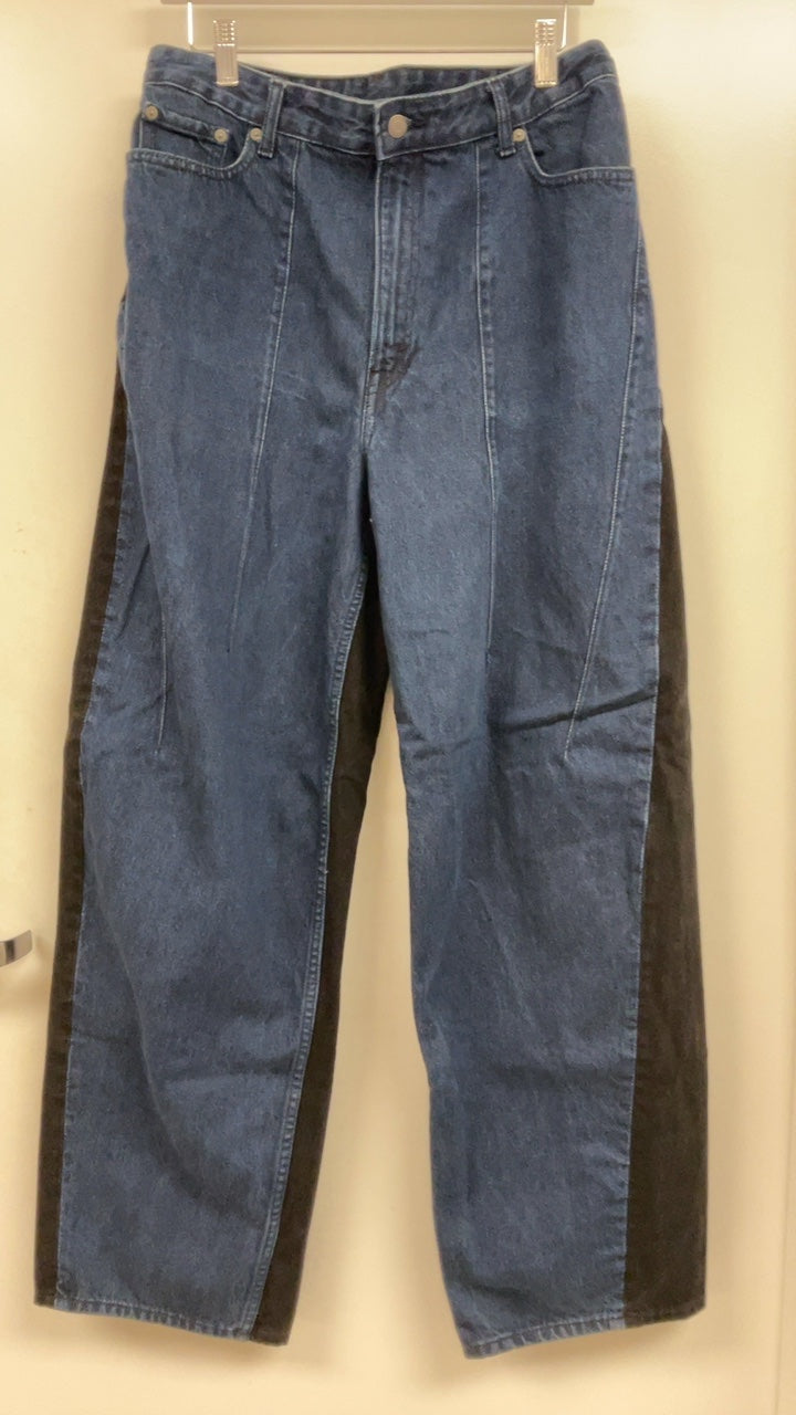 Two-Tone Wide Leg Jeans
