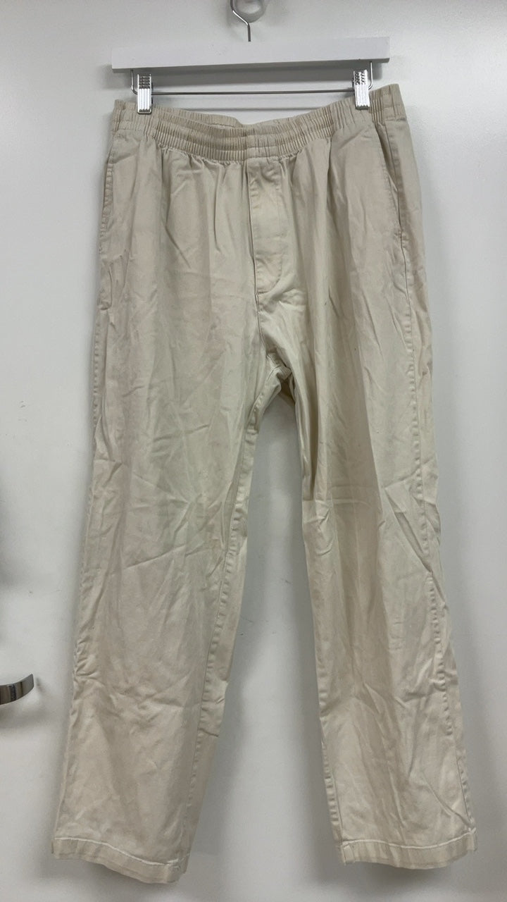 Beige Wide Leg Chinos