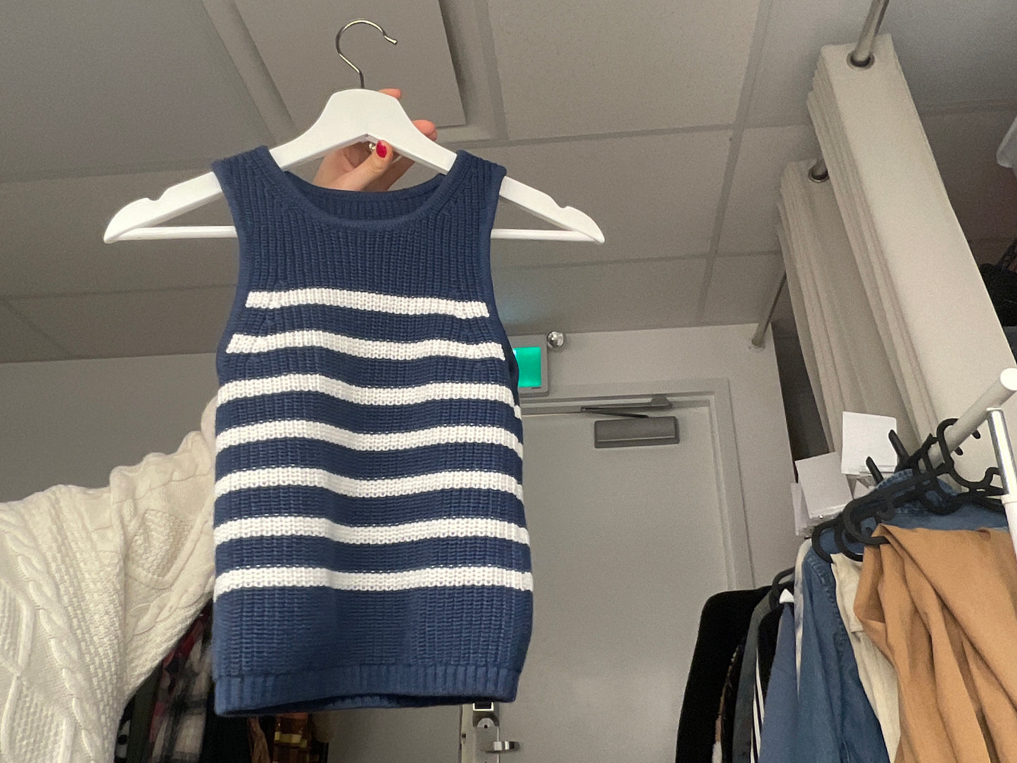 Blue and White Knit Vest