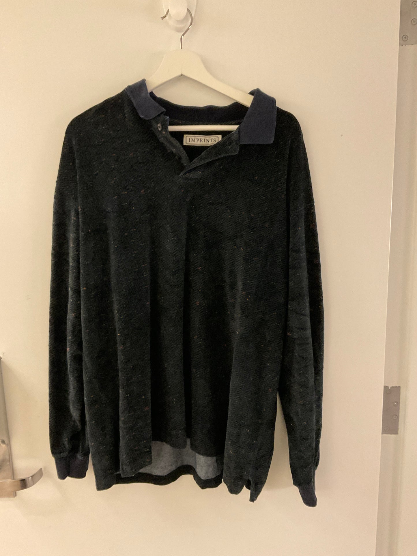 Black Velvet Patterned Long Sleeve