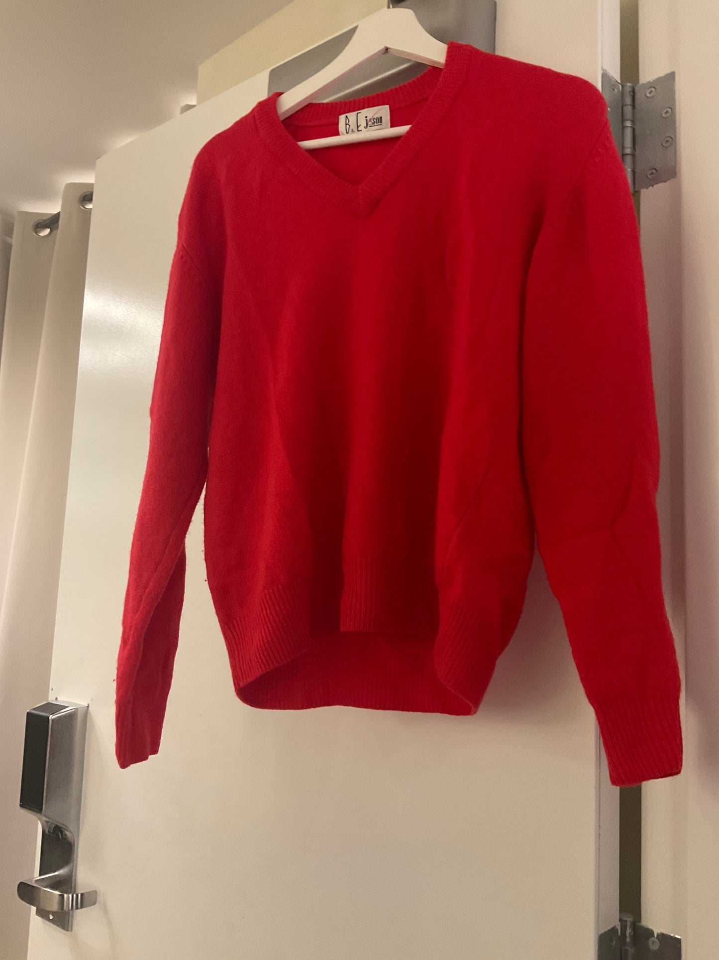 Bright Red V Neck Sweater