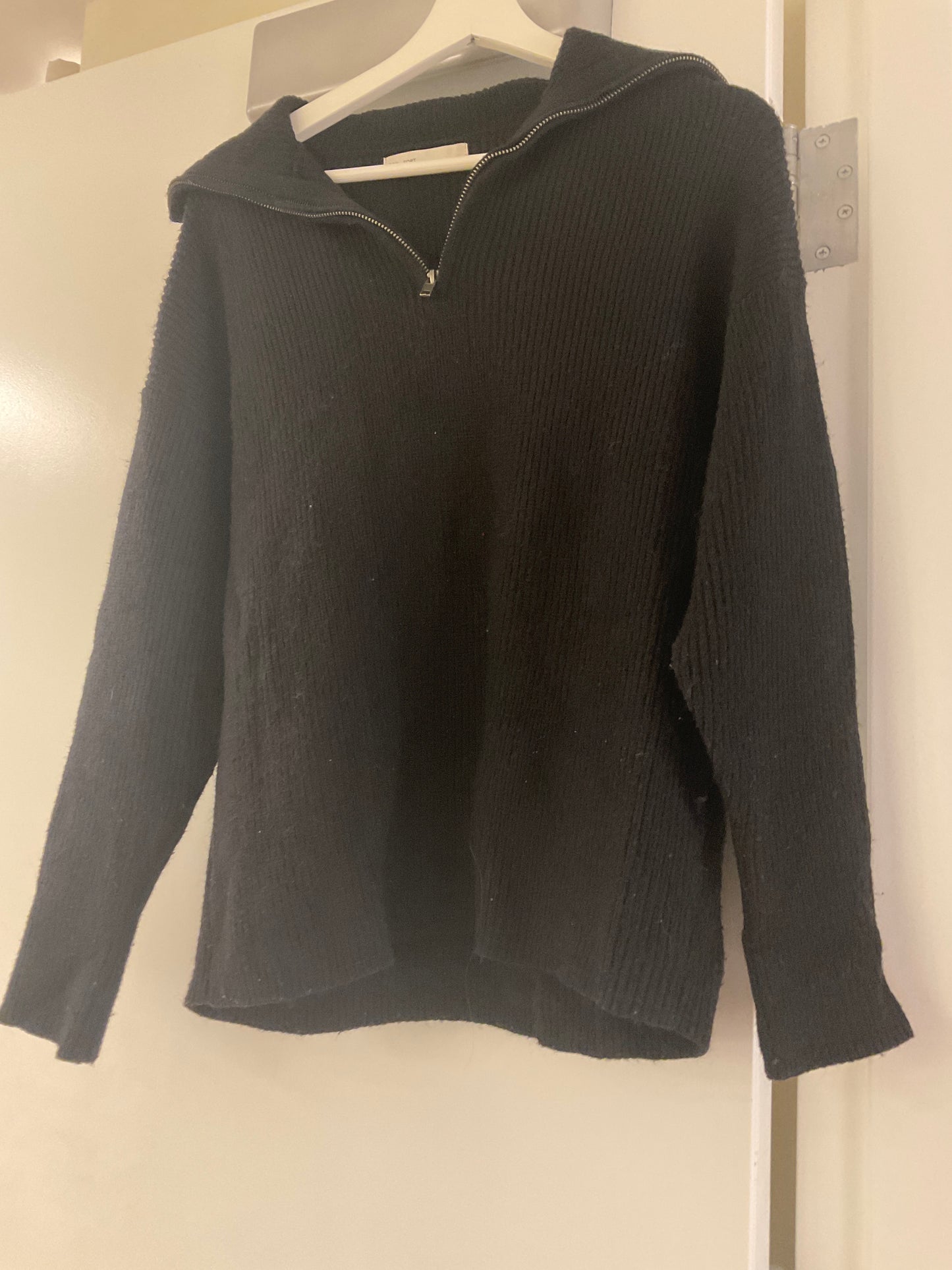Black Quarter Zip Sweater