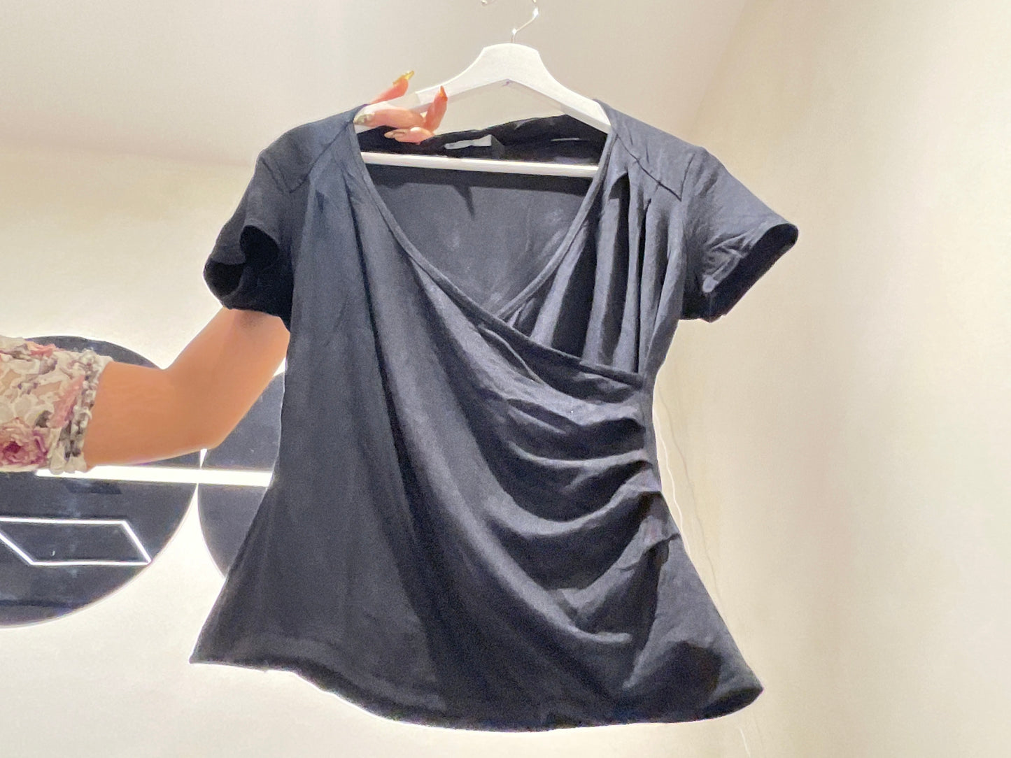 Black Cross-over Shirt