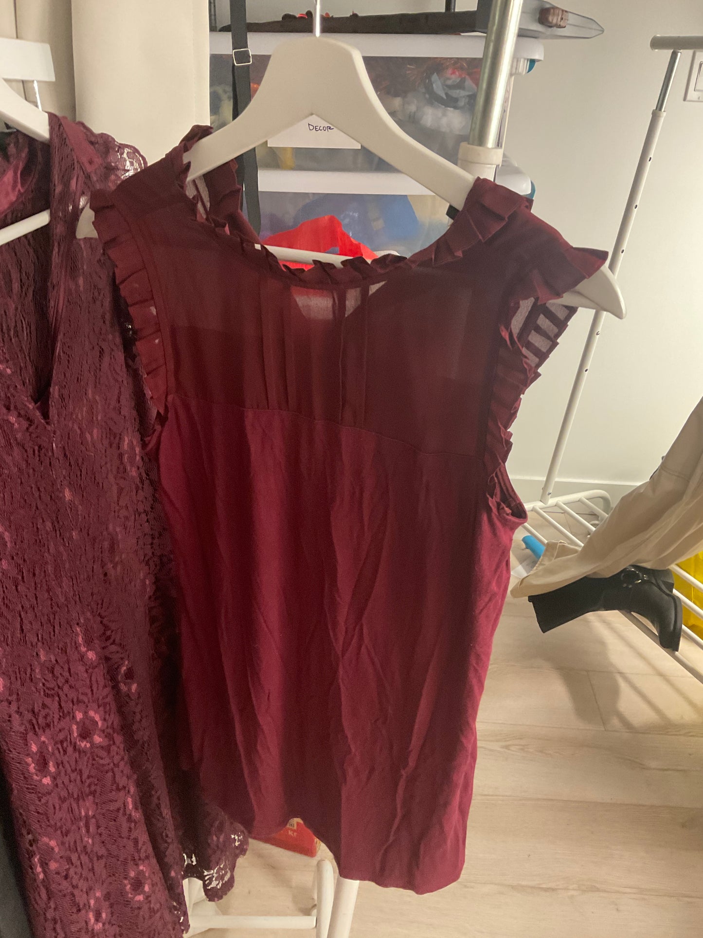 Maroon Sleeveless Blouse