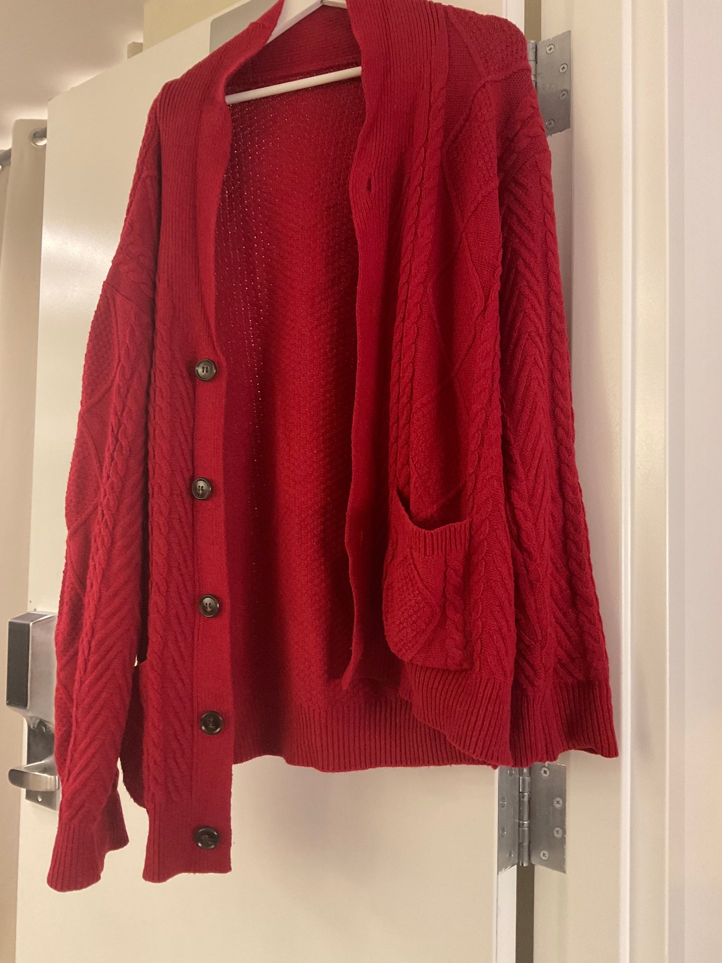 Red Oversized Cardigan