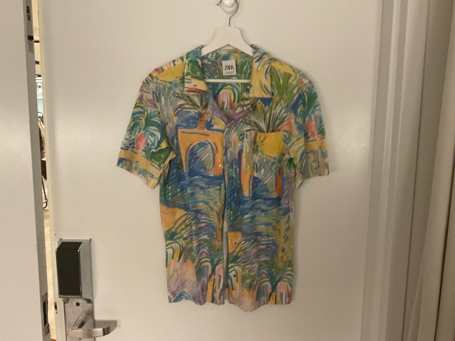 Zara Multicoloured Short Sleeve Button Down Shirt