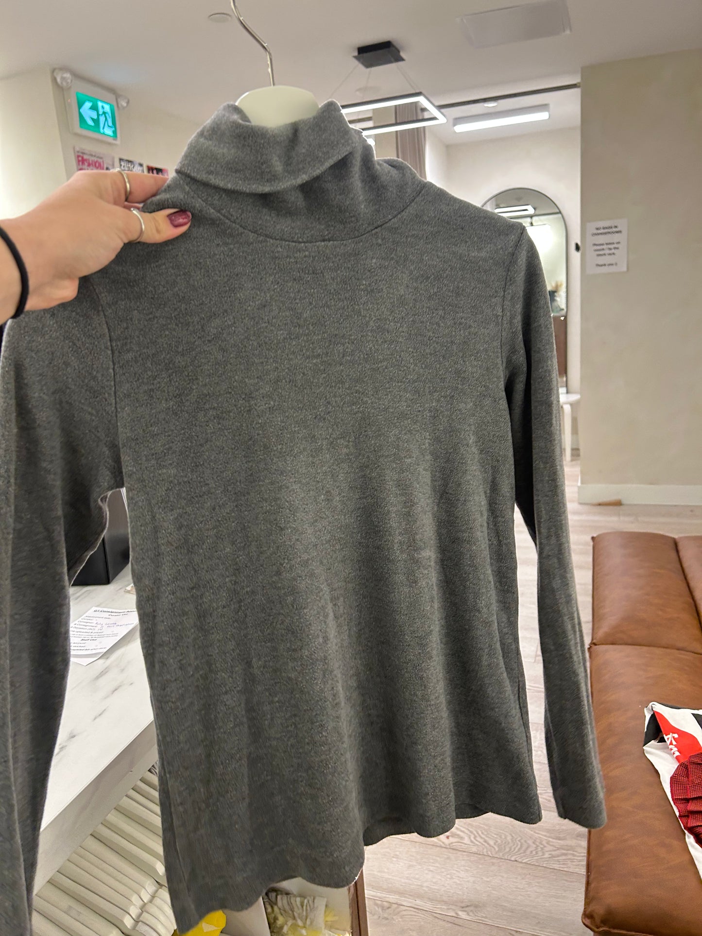 Grey Fleece Turtleneck