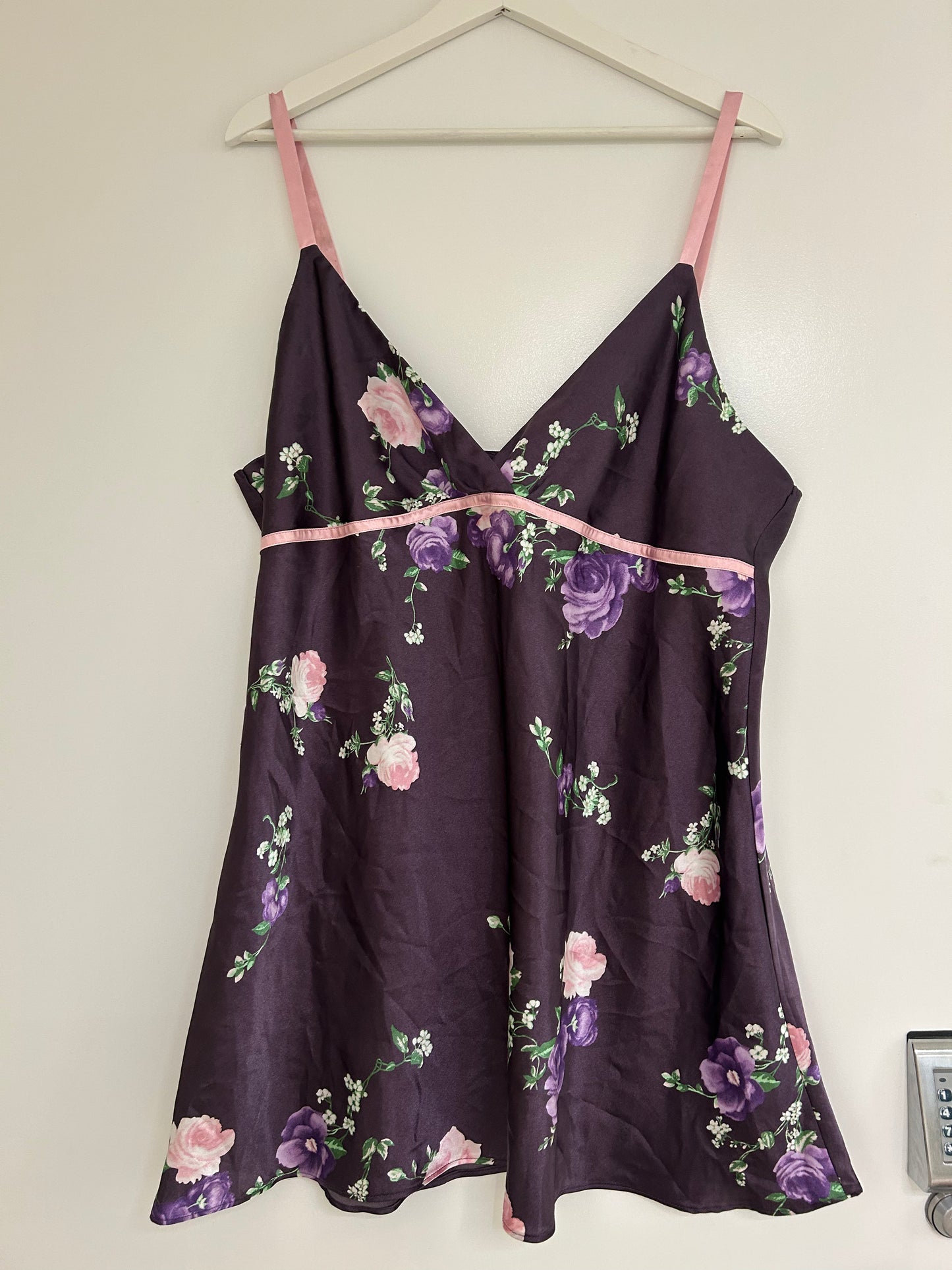Purple Floral Slip Off Nightdress