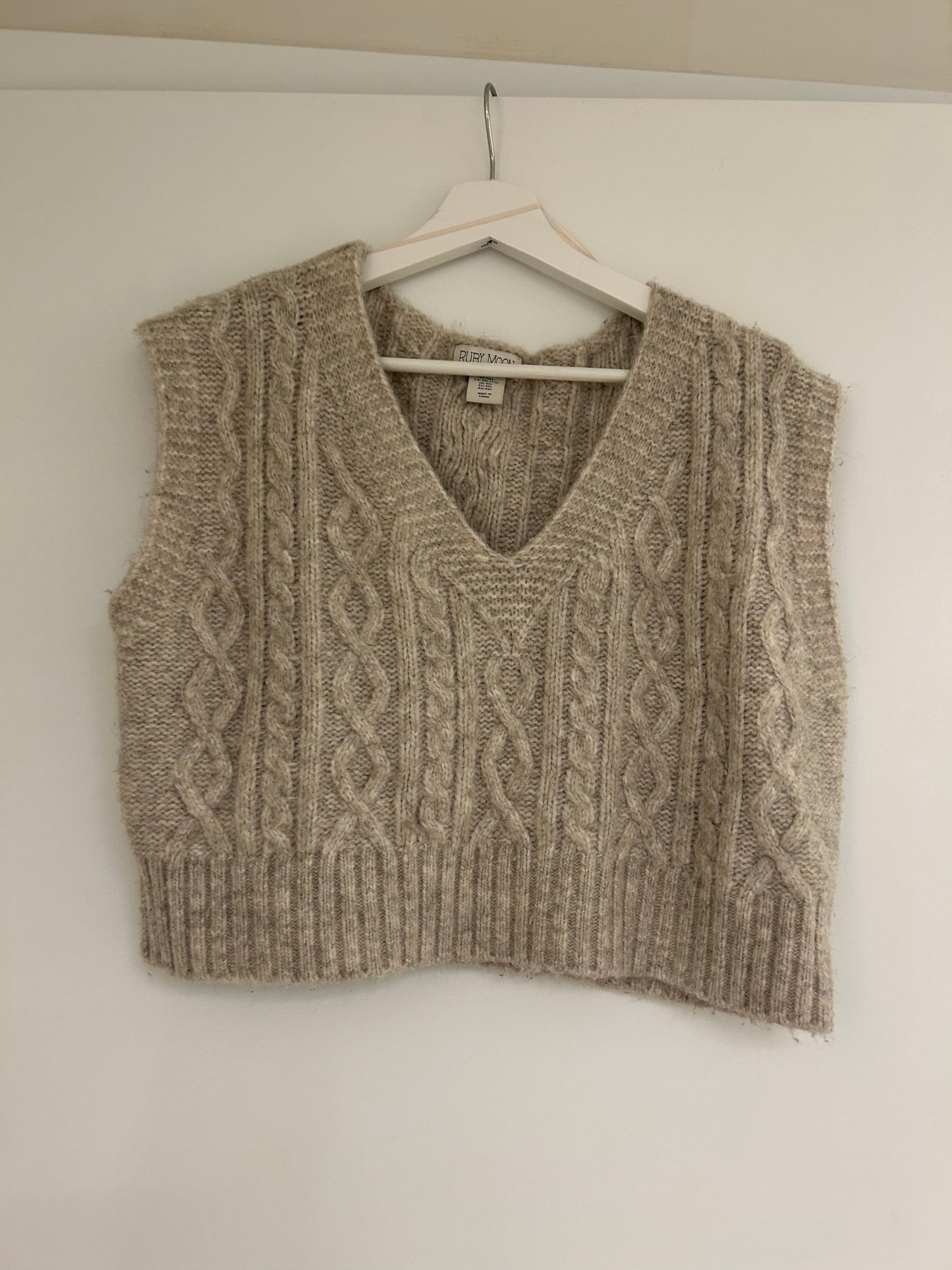 Off White Cropped Knit Sweater
