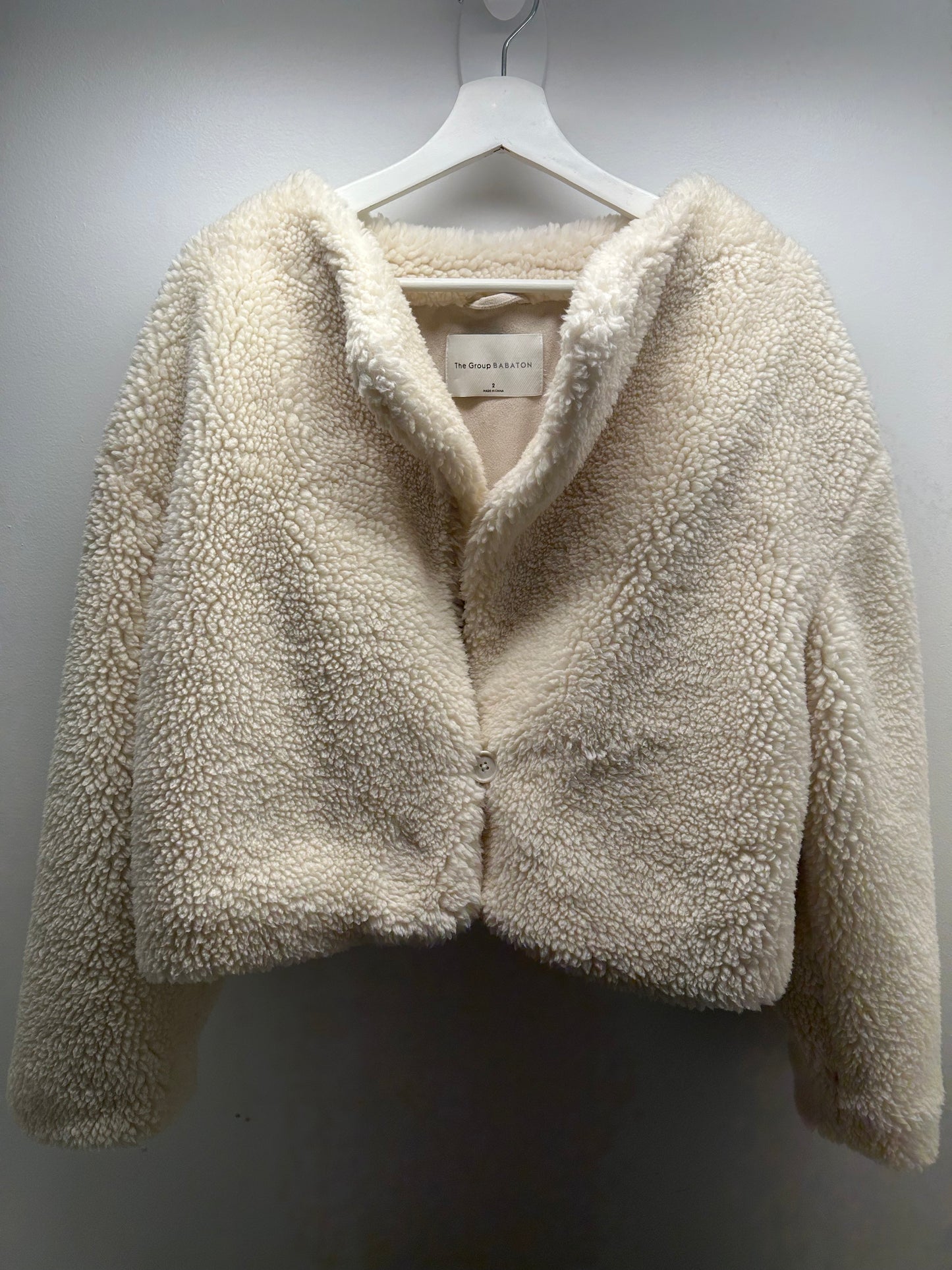 Babaton White Sherpa Jacket