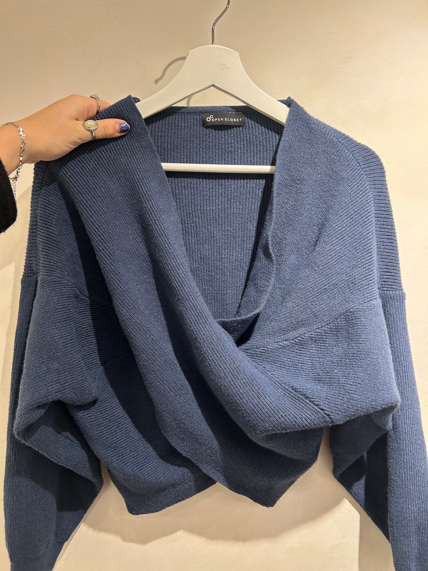 Blue Wrap Sweater