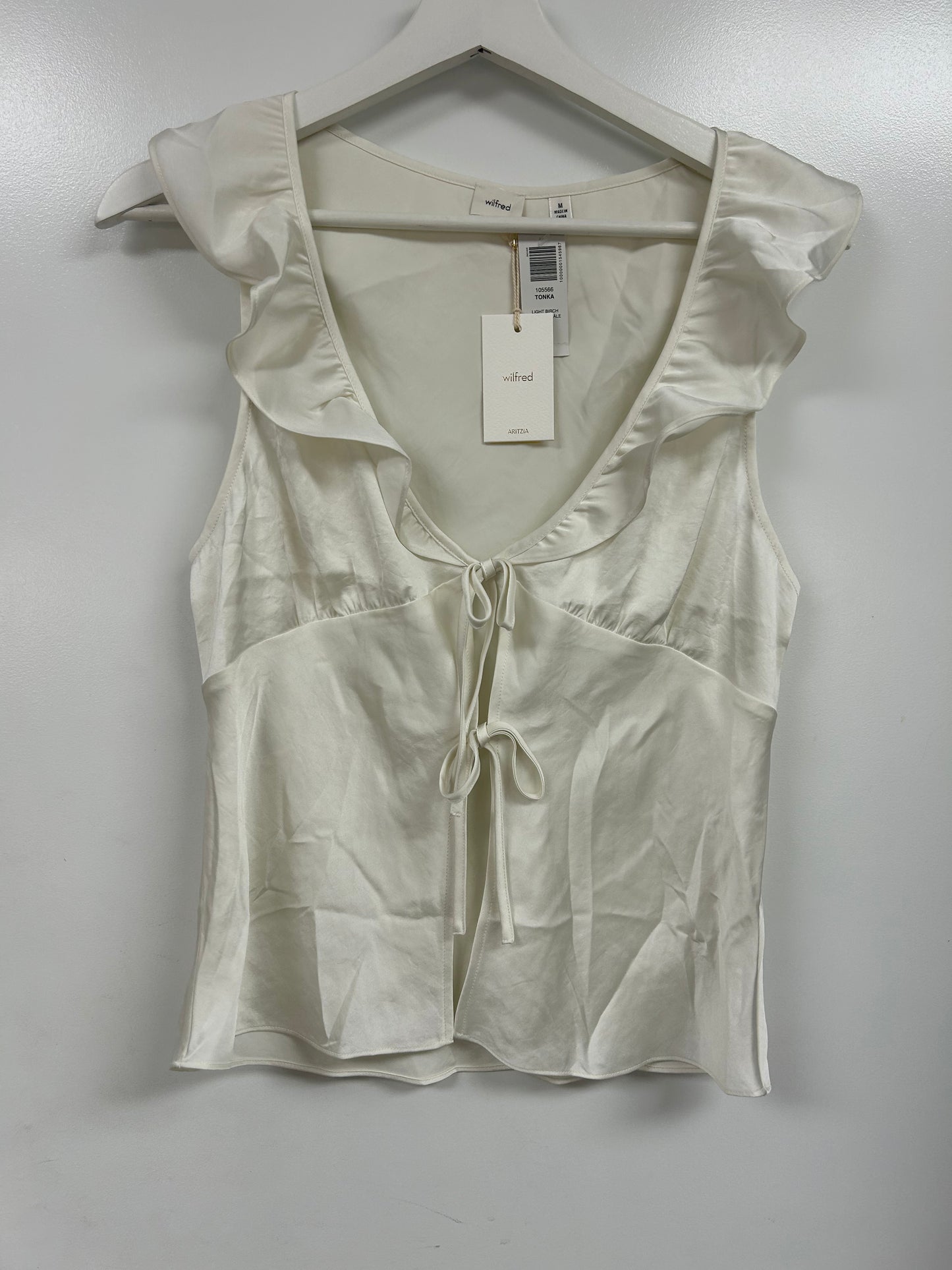 Light Birch Aritzia Wilfred Flitter Tonka Chiffon Blouse