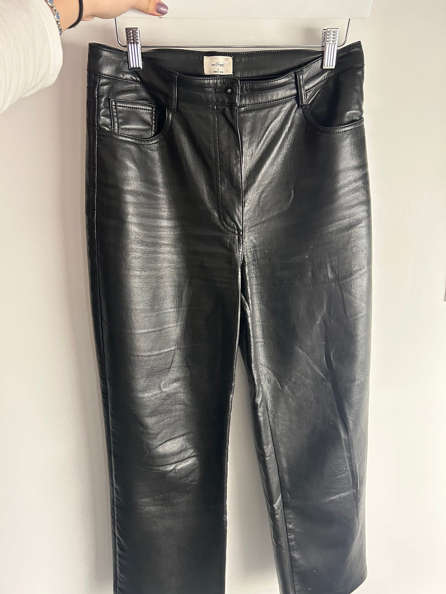 Wilfred Black Leather Pants