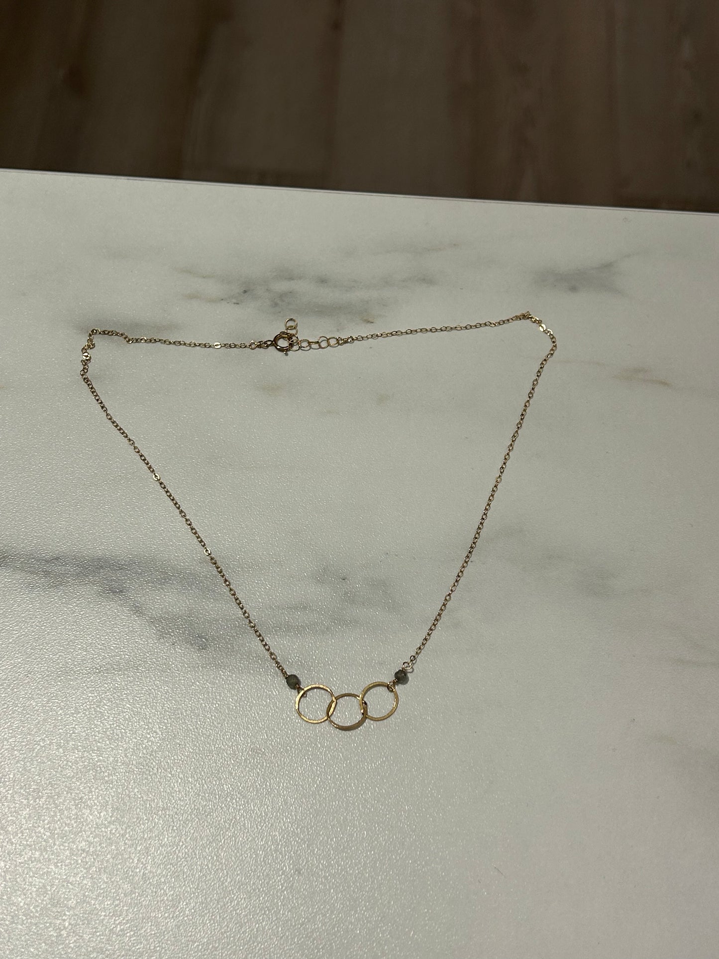 Triple Hoop Gold Necklace