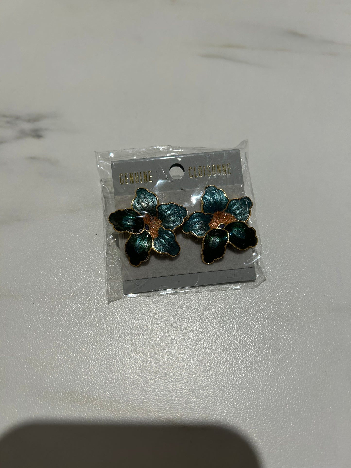Green Flower Earrings