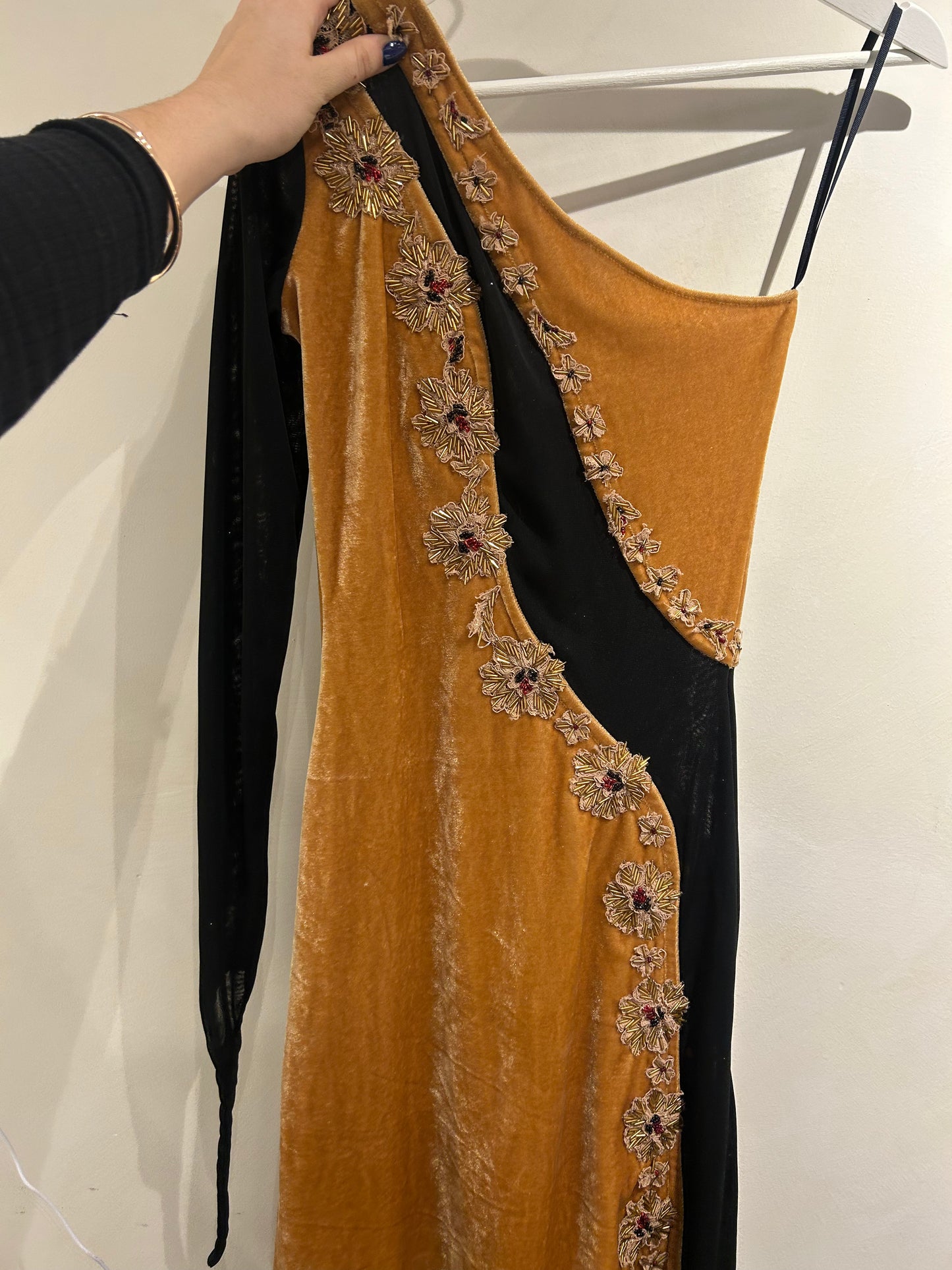 Black & Orange Beaded Dress