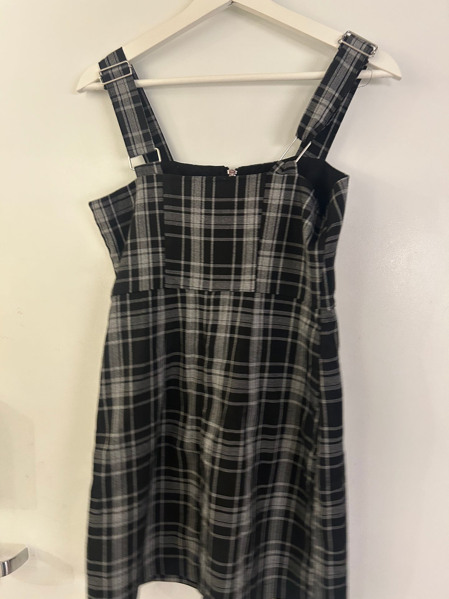 Black & White Checkered Zip Dress