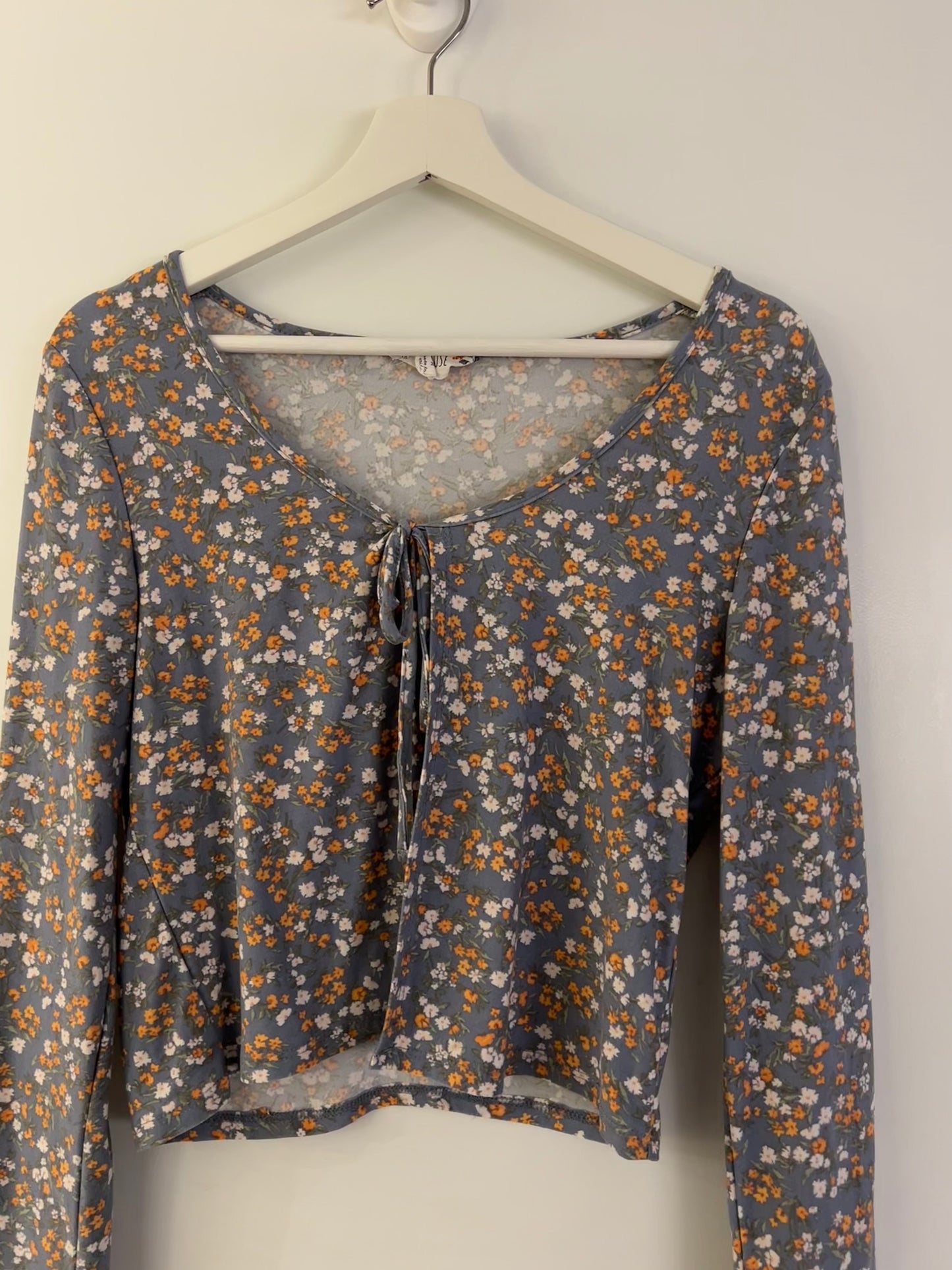 Soft Blue Tie-Up Top