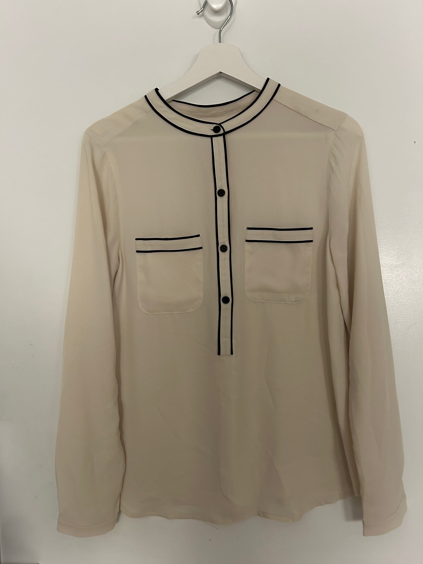 Loose Cream Half Button-Up