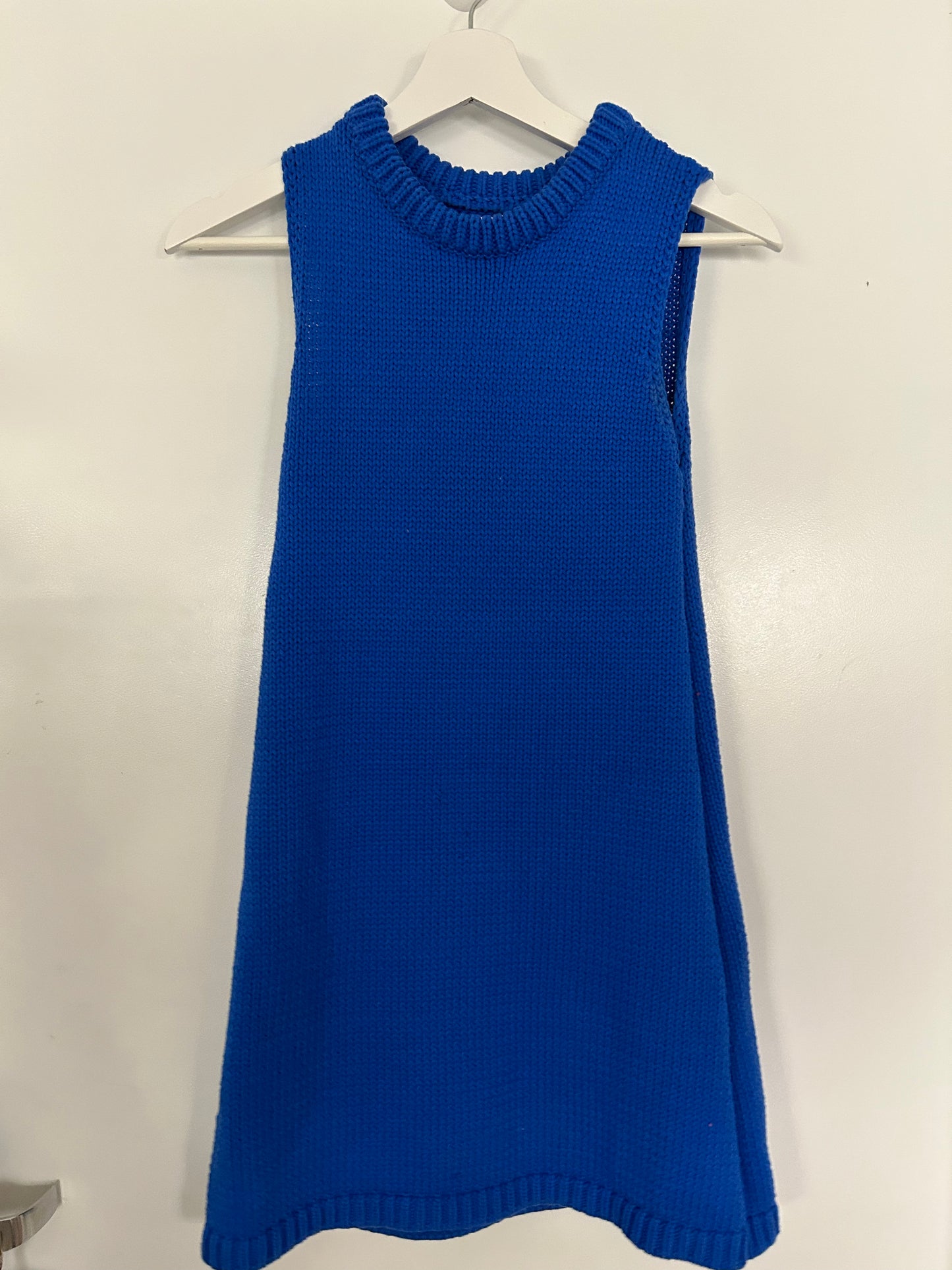 Blue Knit Sleeveless Dress