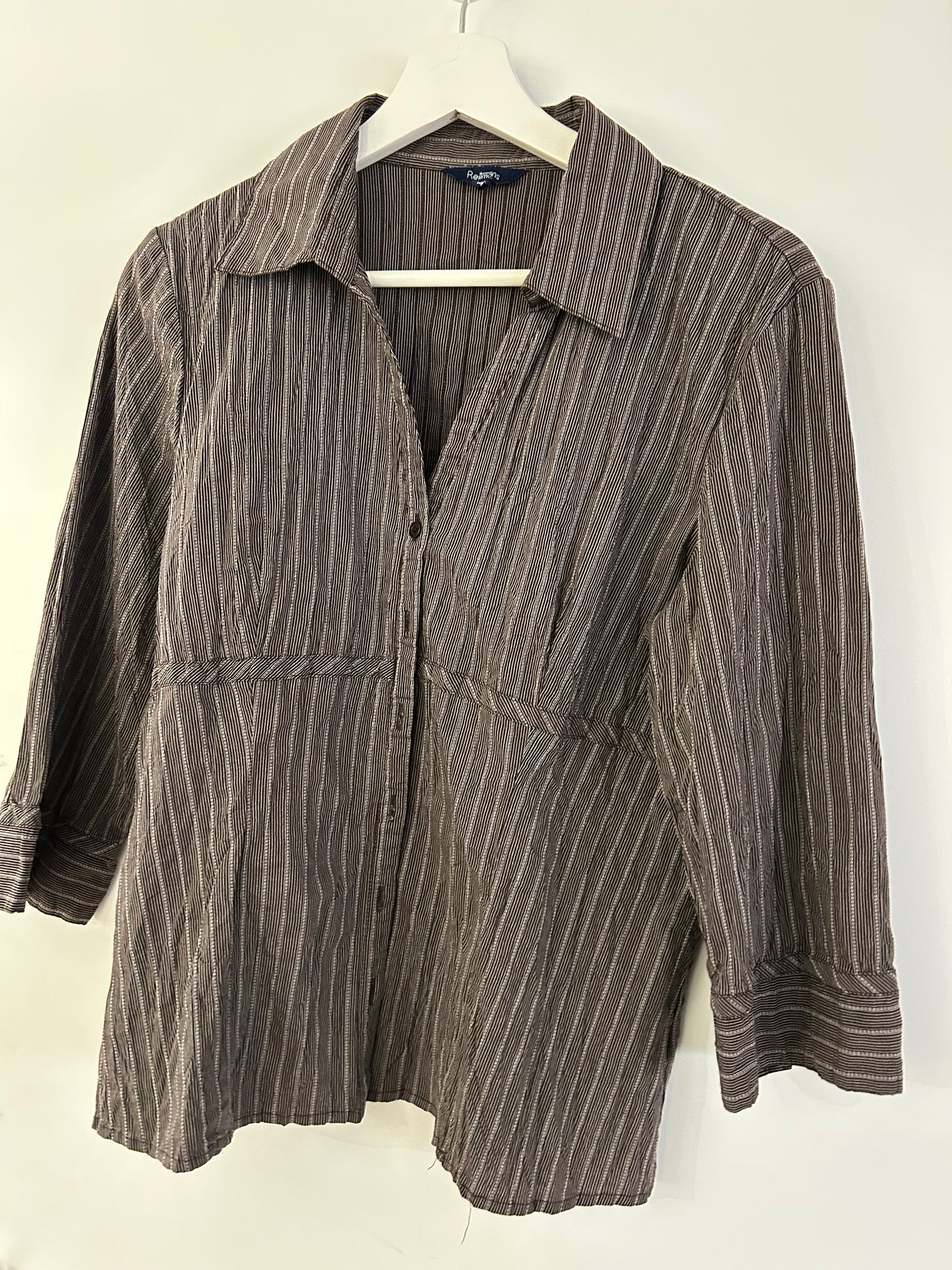 Grey & White Striped Blouse