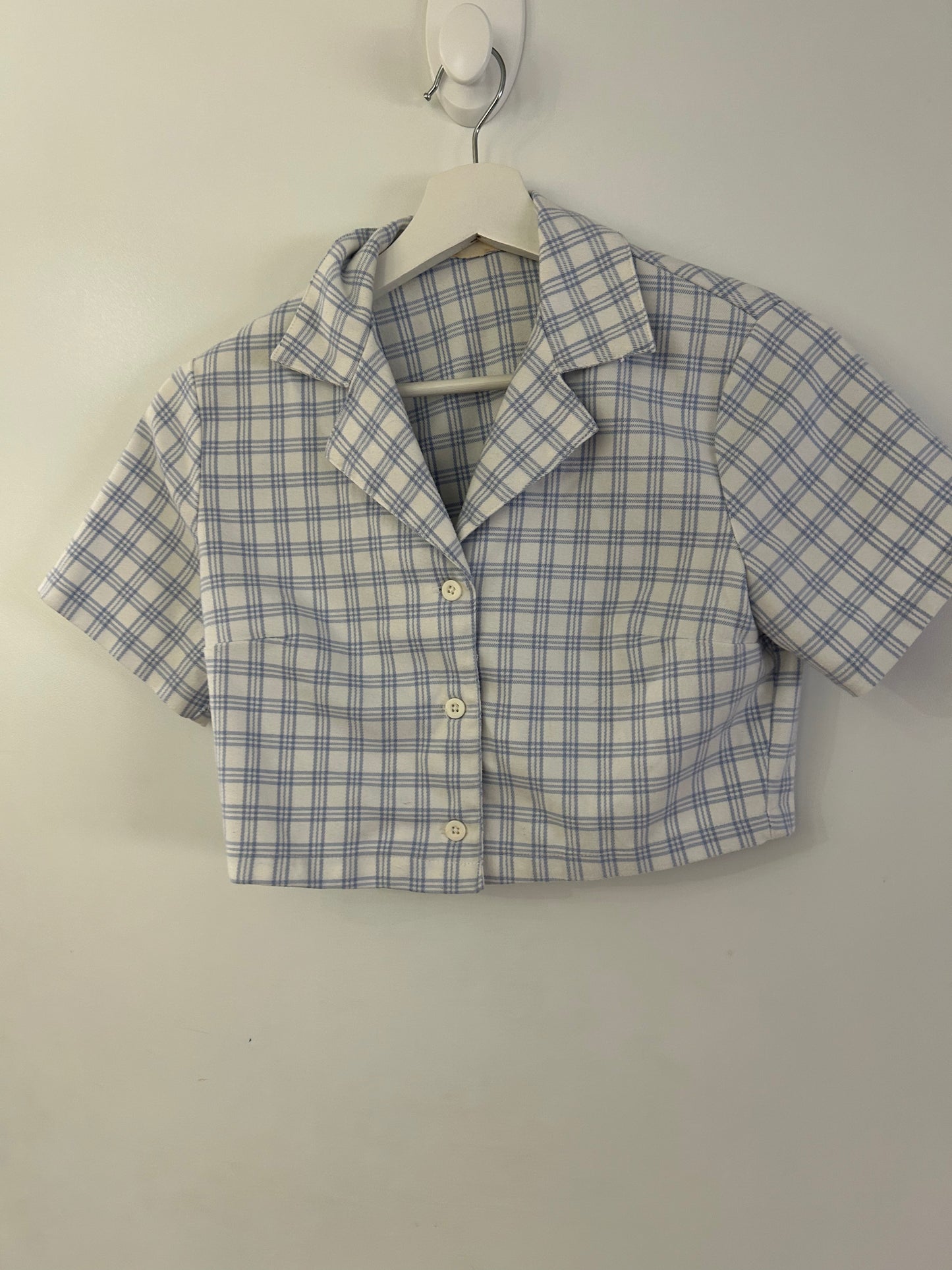 Blue & White Plaid Button Up